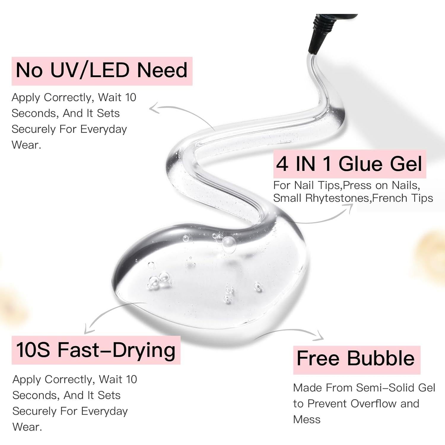 Pegamento para Uñas Postizas Curvlife 15g - Secado Rápido, Duradero