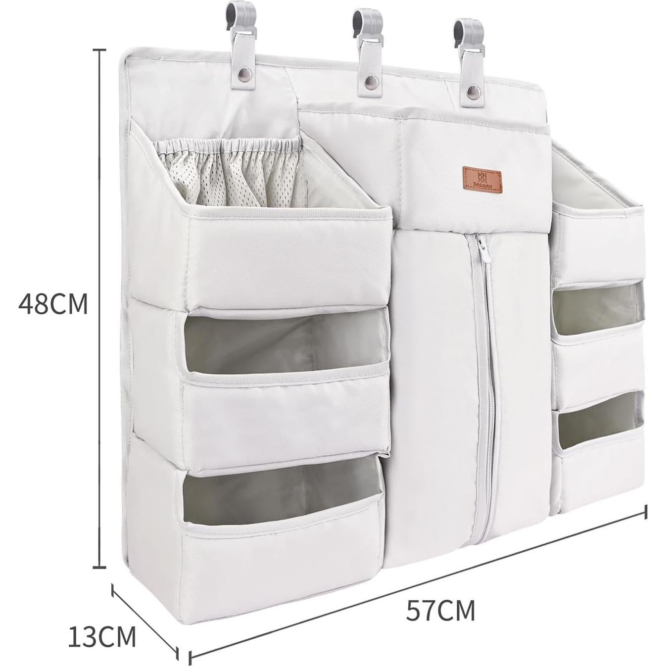 Organizador de Pañales Bebamour Colgante para Cuna y Mesa - Gris