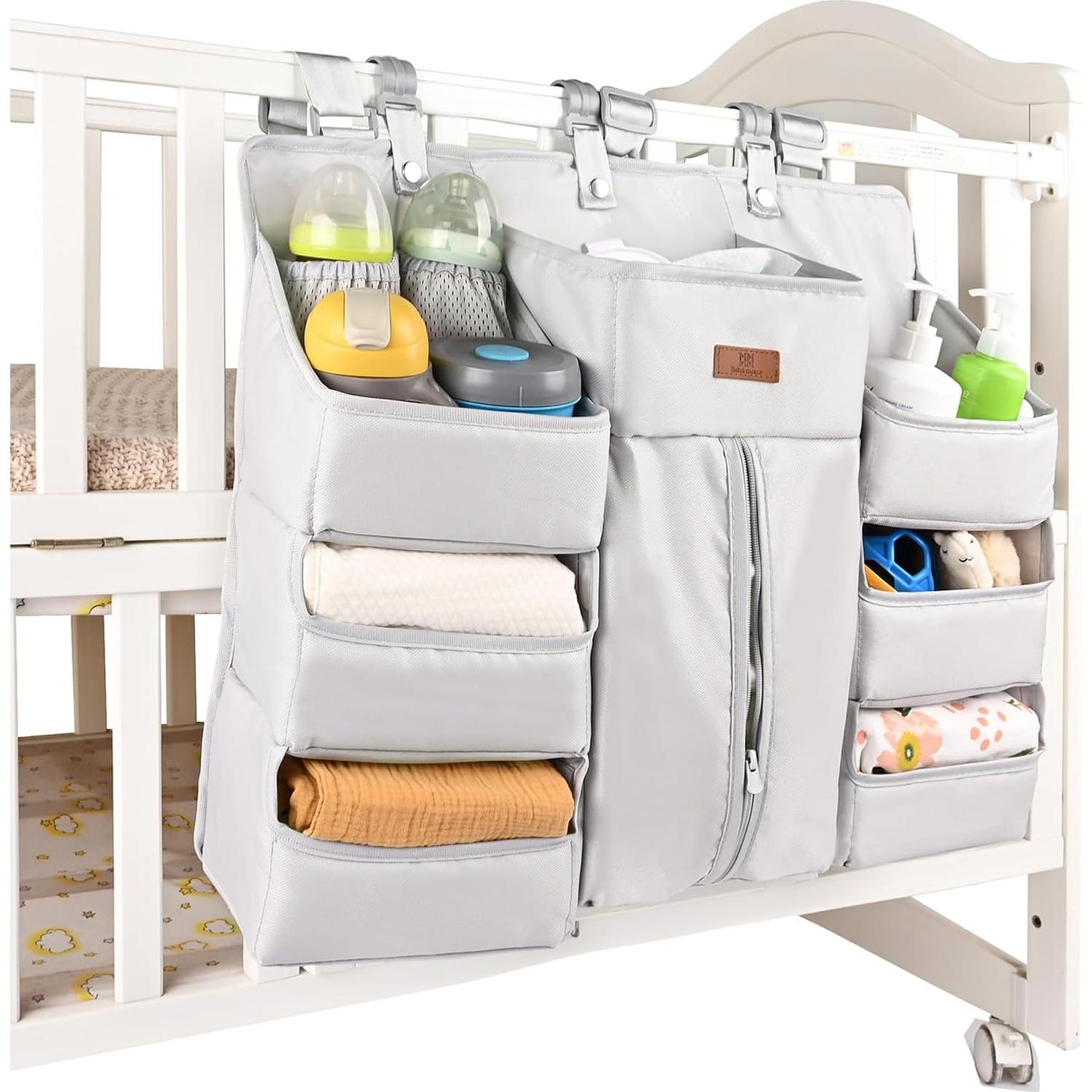 Organizador de Pañales Bebamour Colgante para Cuna y Mesa - Gris