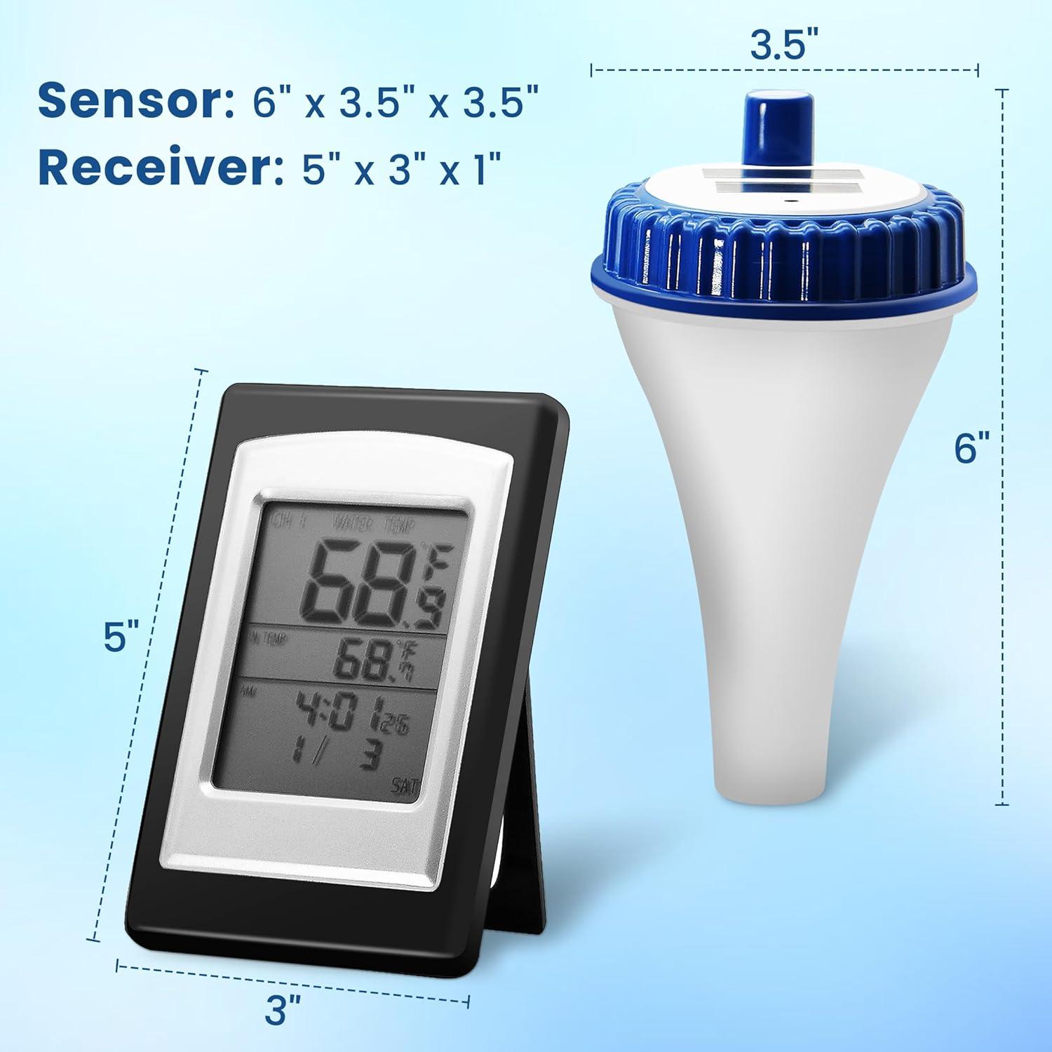 Termómetro Inalámbrico Solar AMTAST WT0124 para Piscina