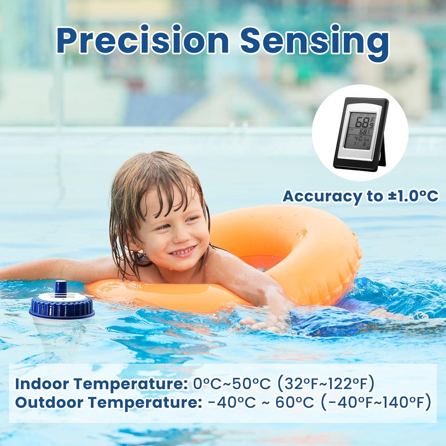 Termómetro Inalámbrico Solar AMTAST WT0124 para Piscina