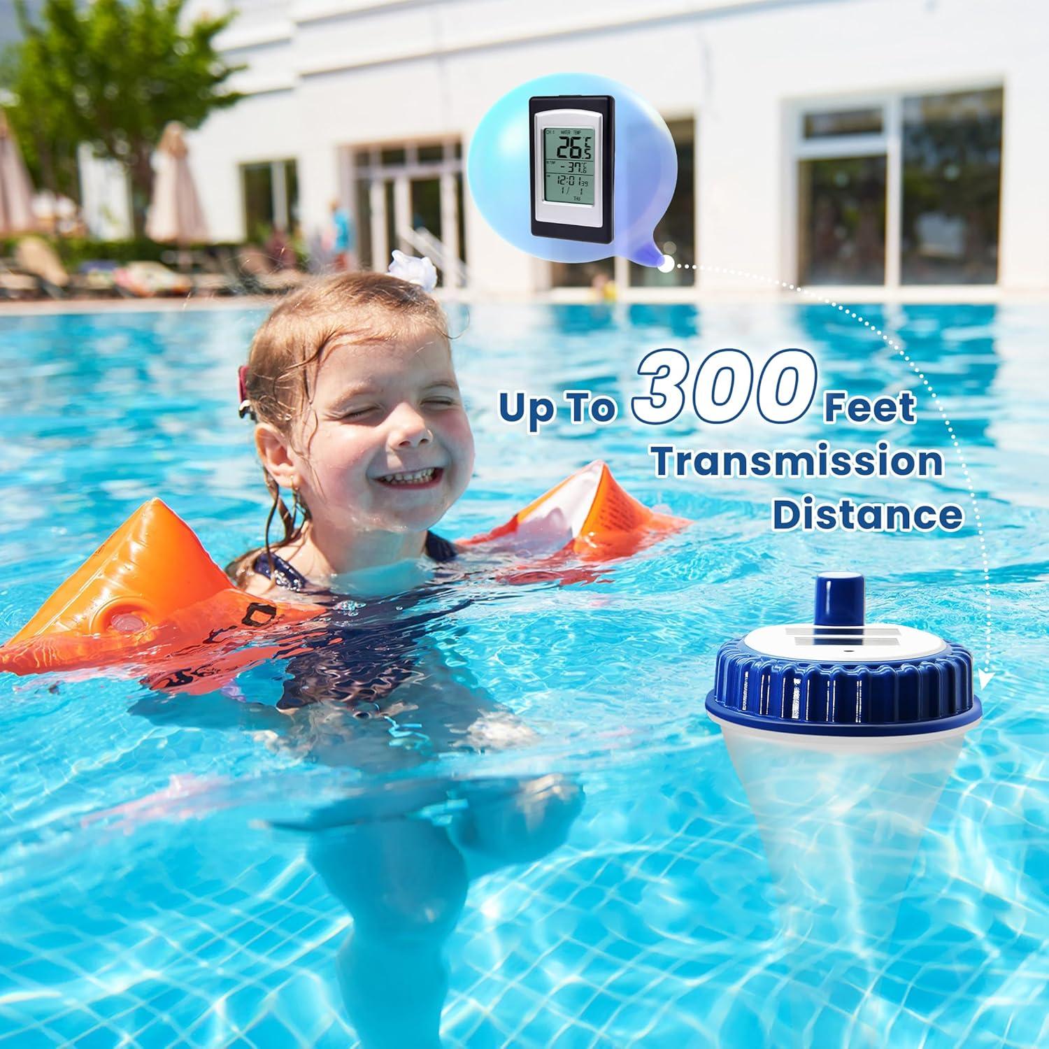 Termómetro Inalámbrico Solar AMTAST WT0124 para Piscina
