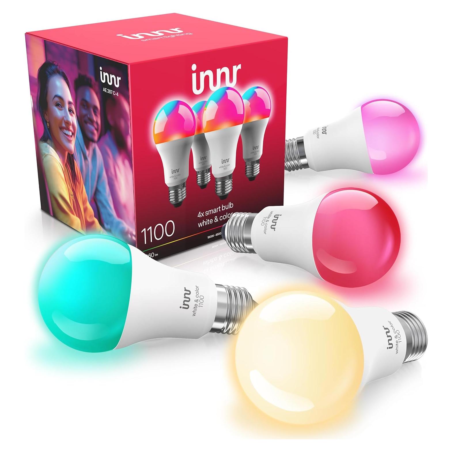 Bombilla Inteligente Innr A19 E26 LED 1100 Lúmenes Paquete de 4