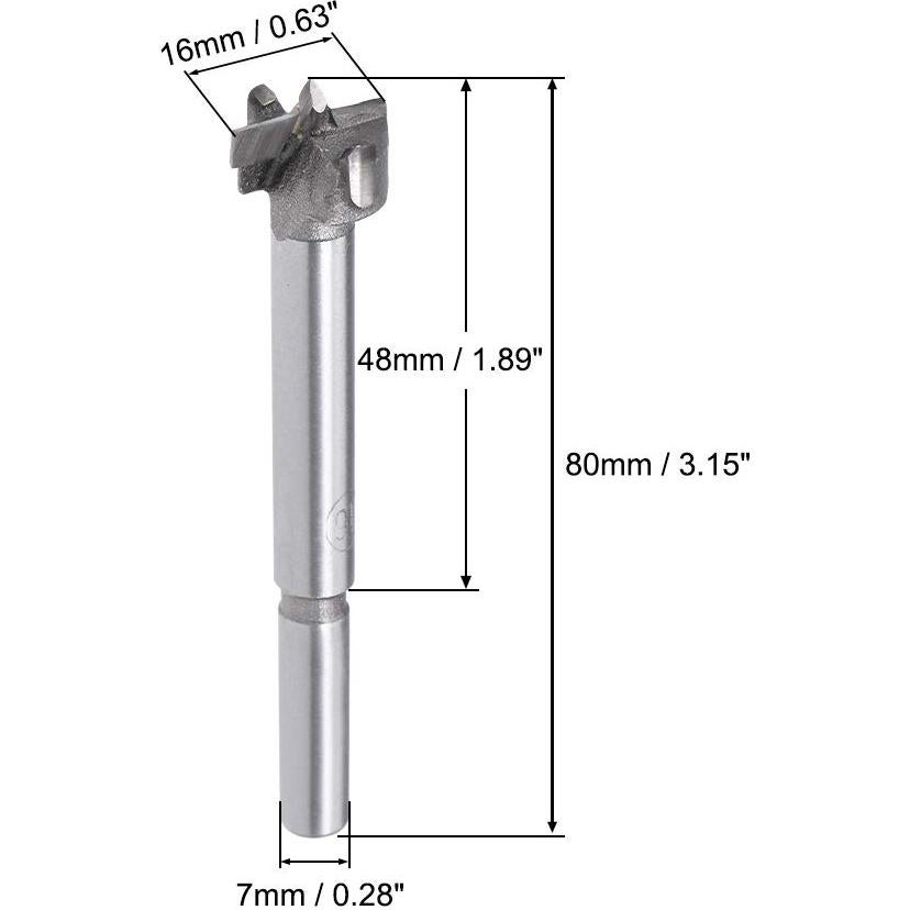 Broca Forstner 16mm uxcell para Carpintería con Estuche