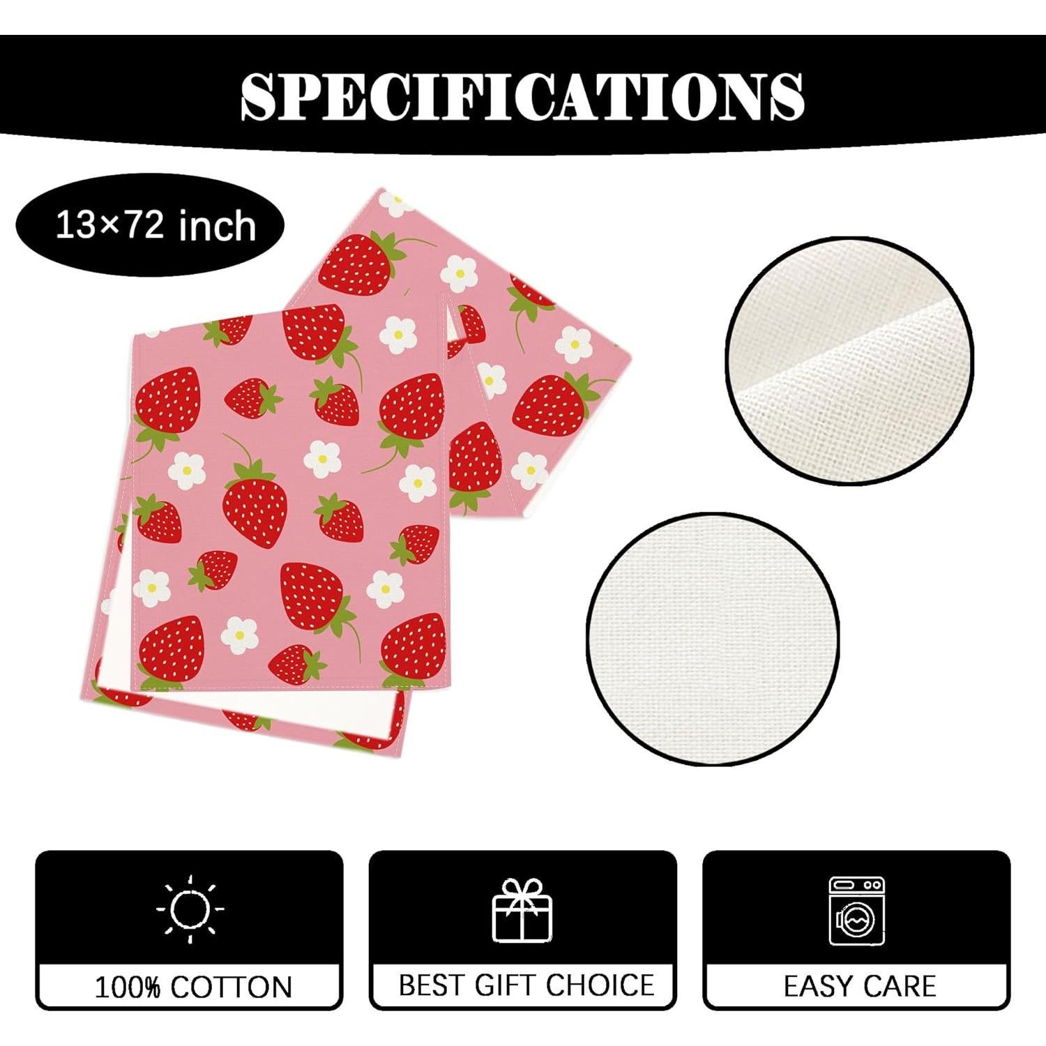 Caminito de Mesa Fresa Yarcooly 33x180 cm Poliester Decoración