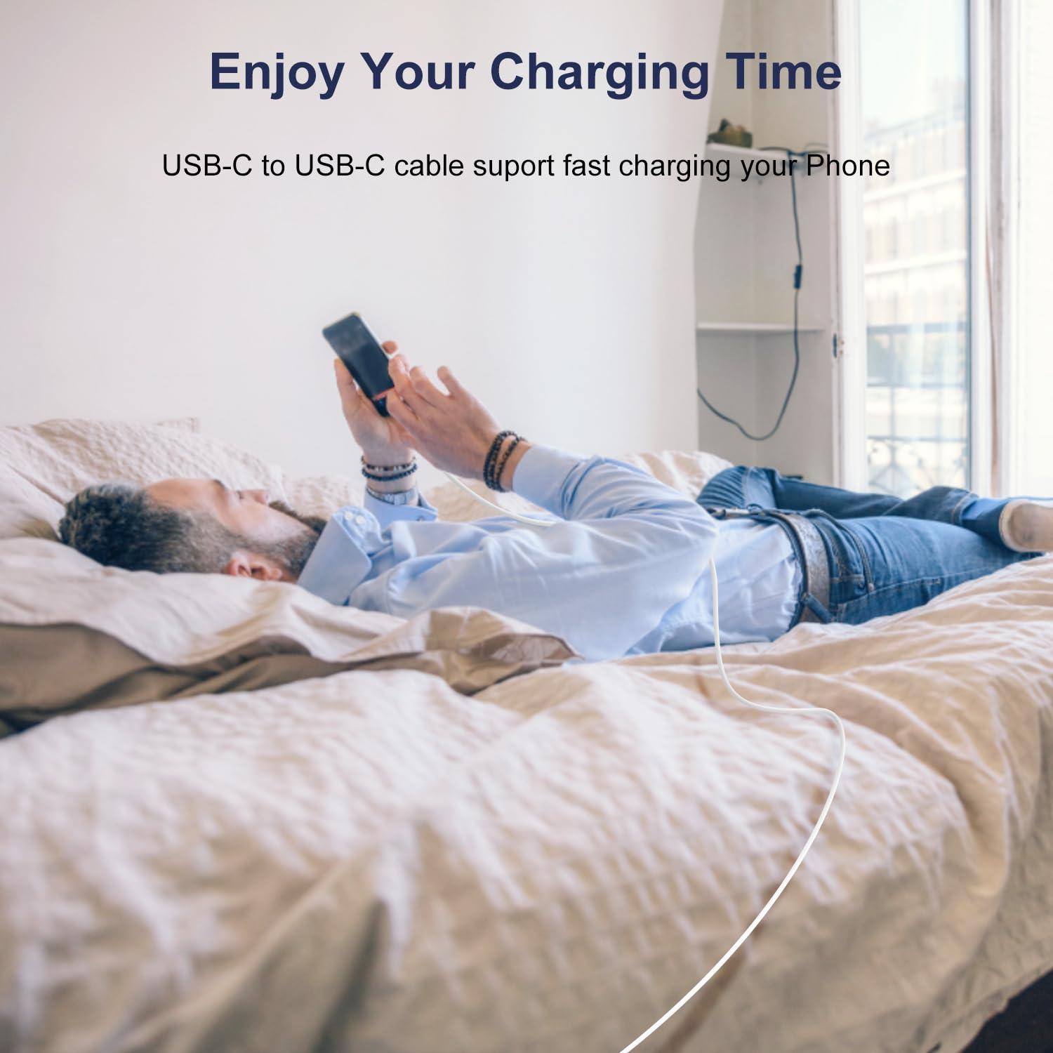 Cable USB C a USB C 60W Hefaao 3 pies (0.91m) Paquete de 2