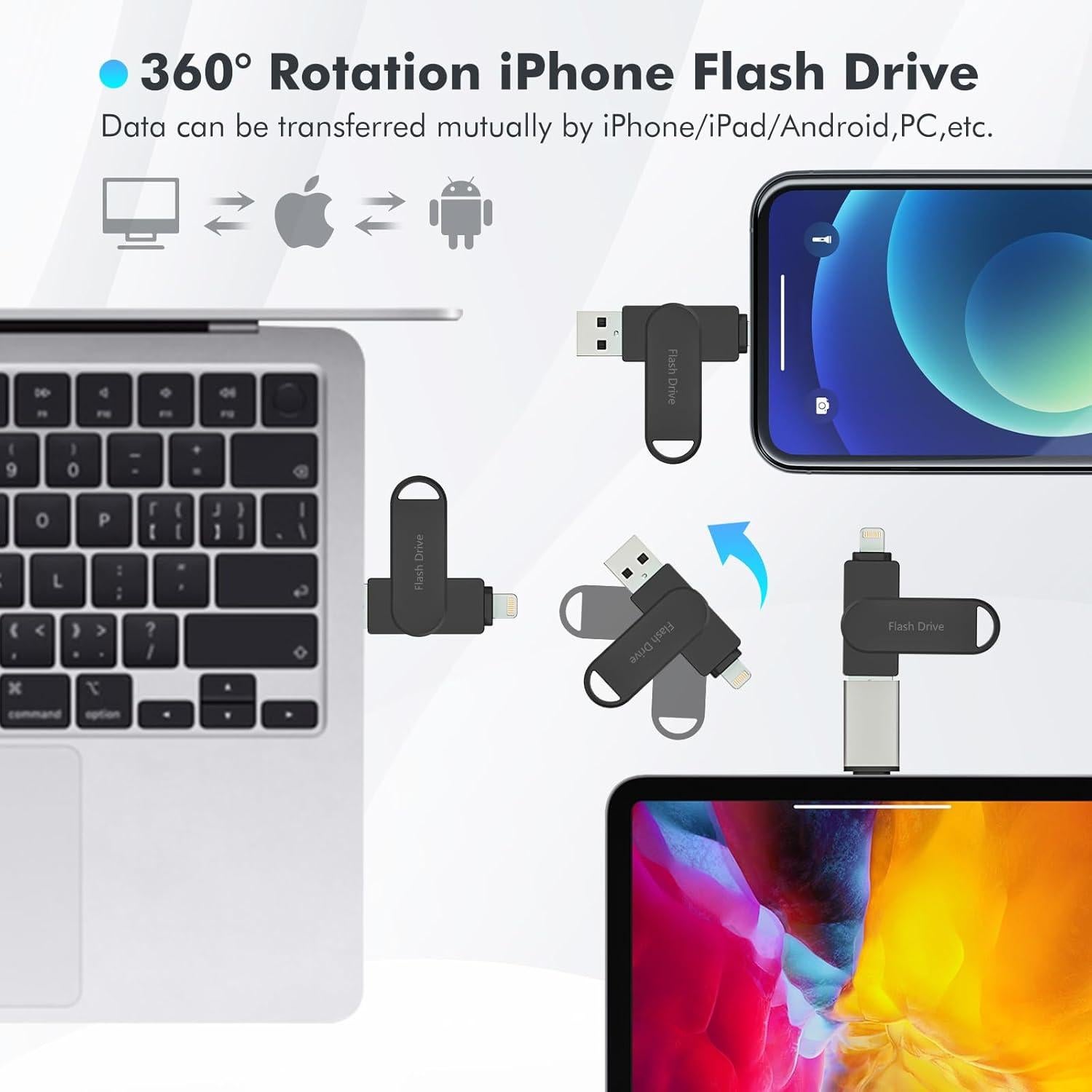 Unidad Flash 512GB Kcsbaui MFi para iPhone y Android
