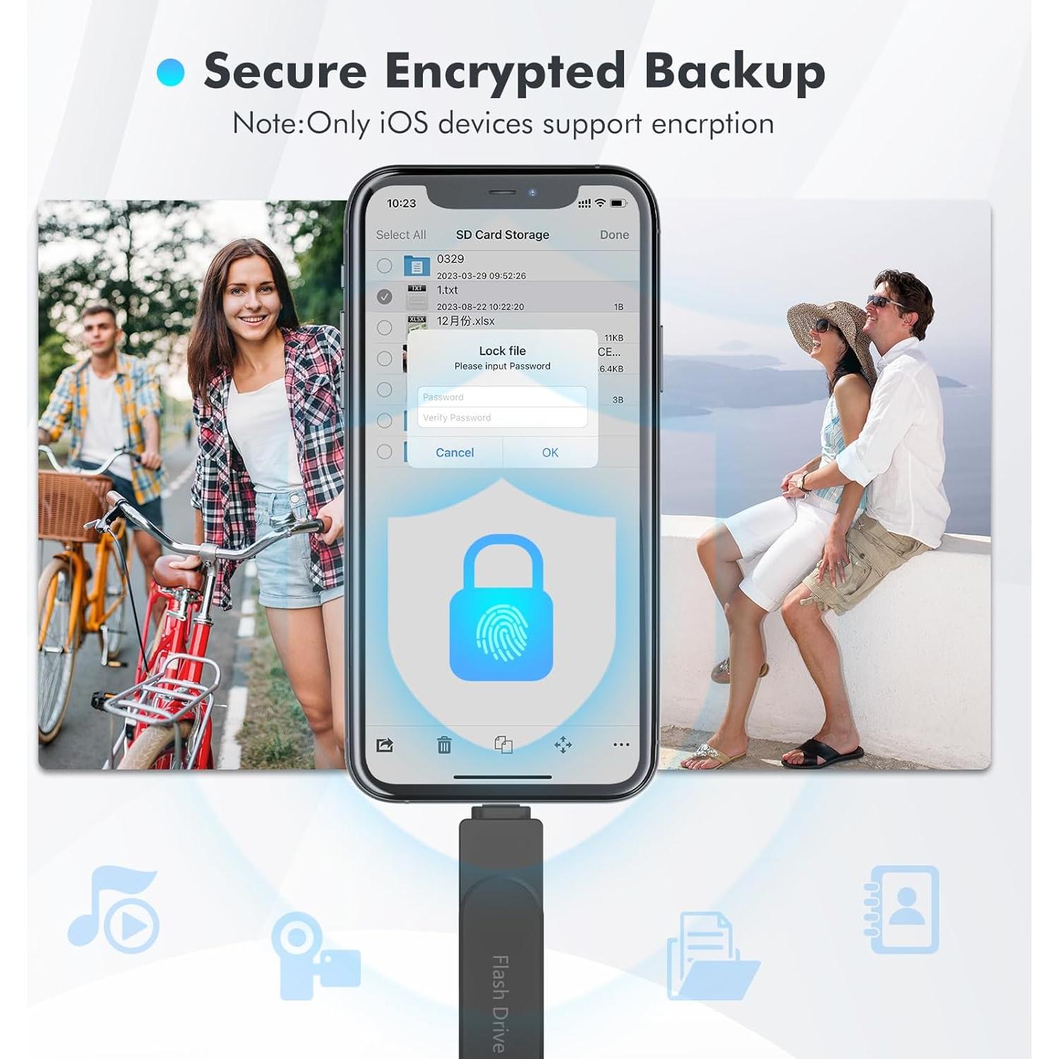 Unidad Flash 512GB Kcsbaui MFi para iPhone y Android