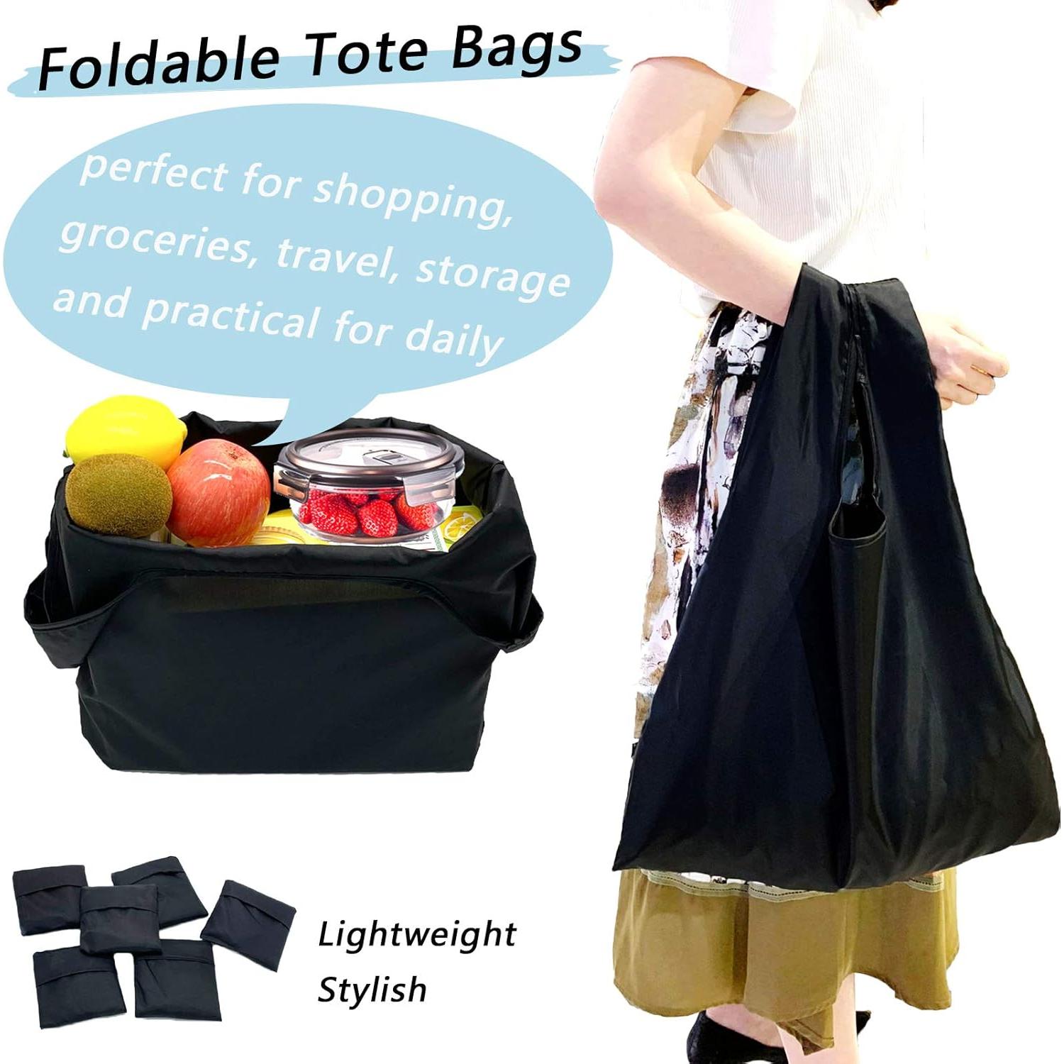 6 Bolsas de Compras Reutilizables Plegables LKEX - Impermeables