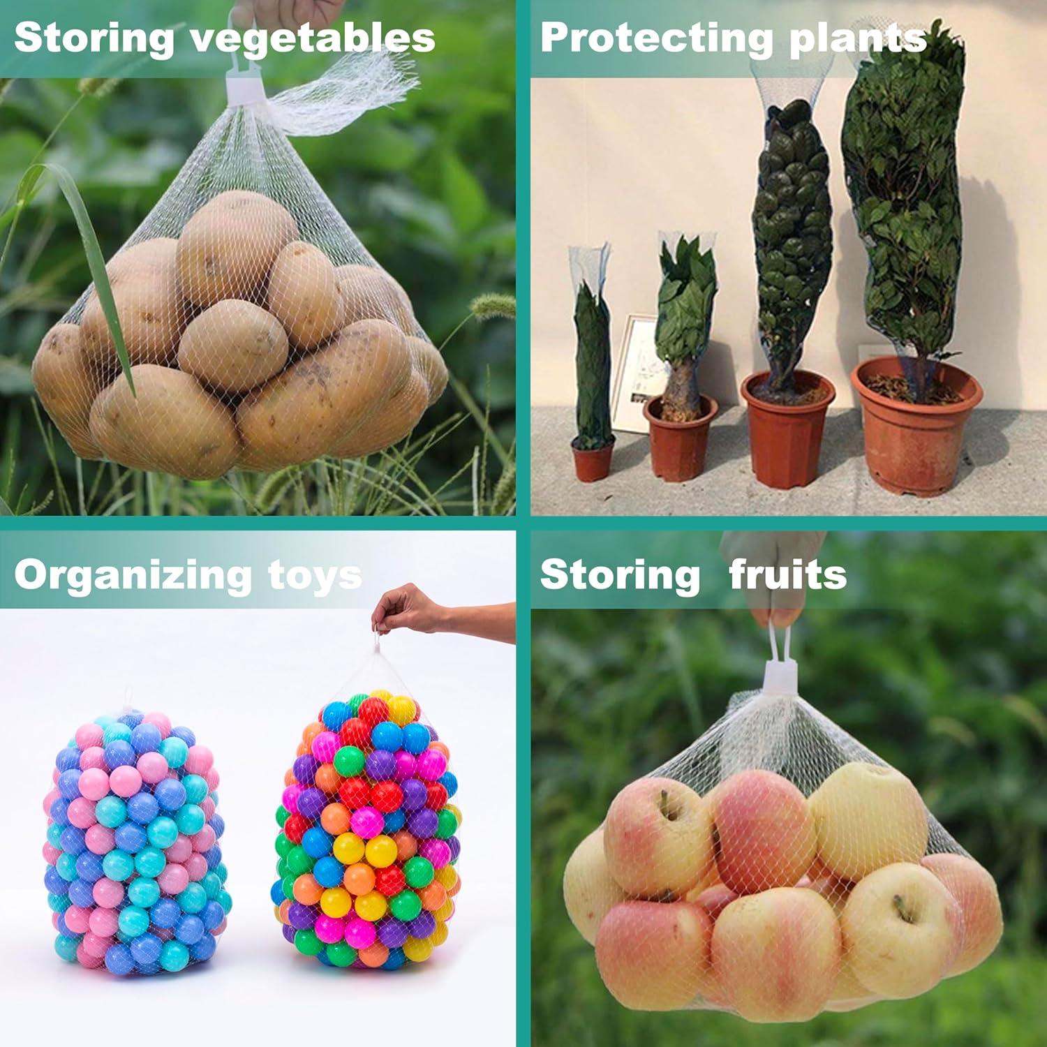 Paquete de 100 Bolsas de Malla Reutilizables 61 cm Rojo