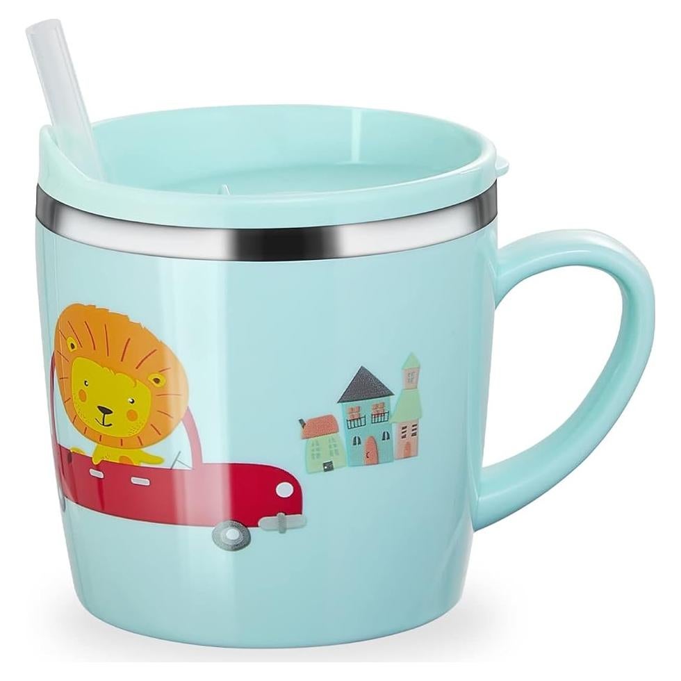 Taza Sippy Valueder Acero Inoxidable 198ml Azul Pavo Real