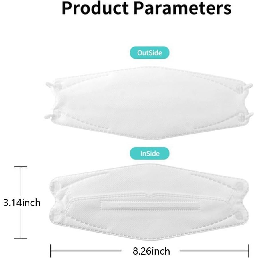 100 Mascarillas KF94 3D Adultos Individuales 4 Capas