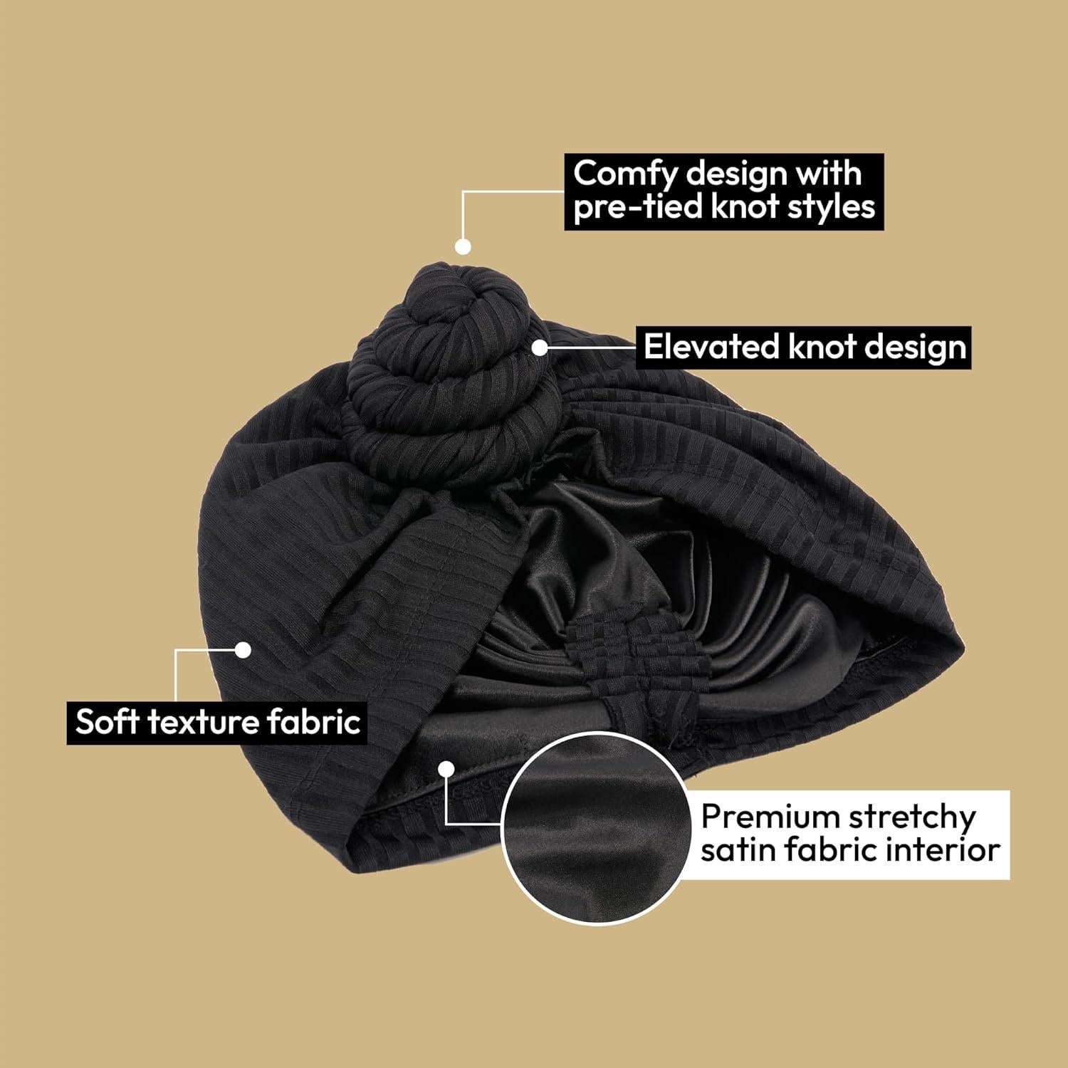 Turbante Rojo por Kiss con Interior de Satén para Mujeres