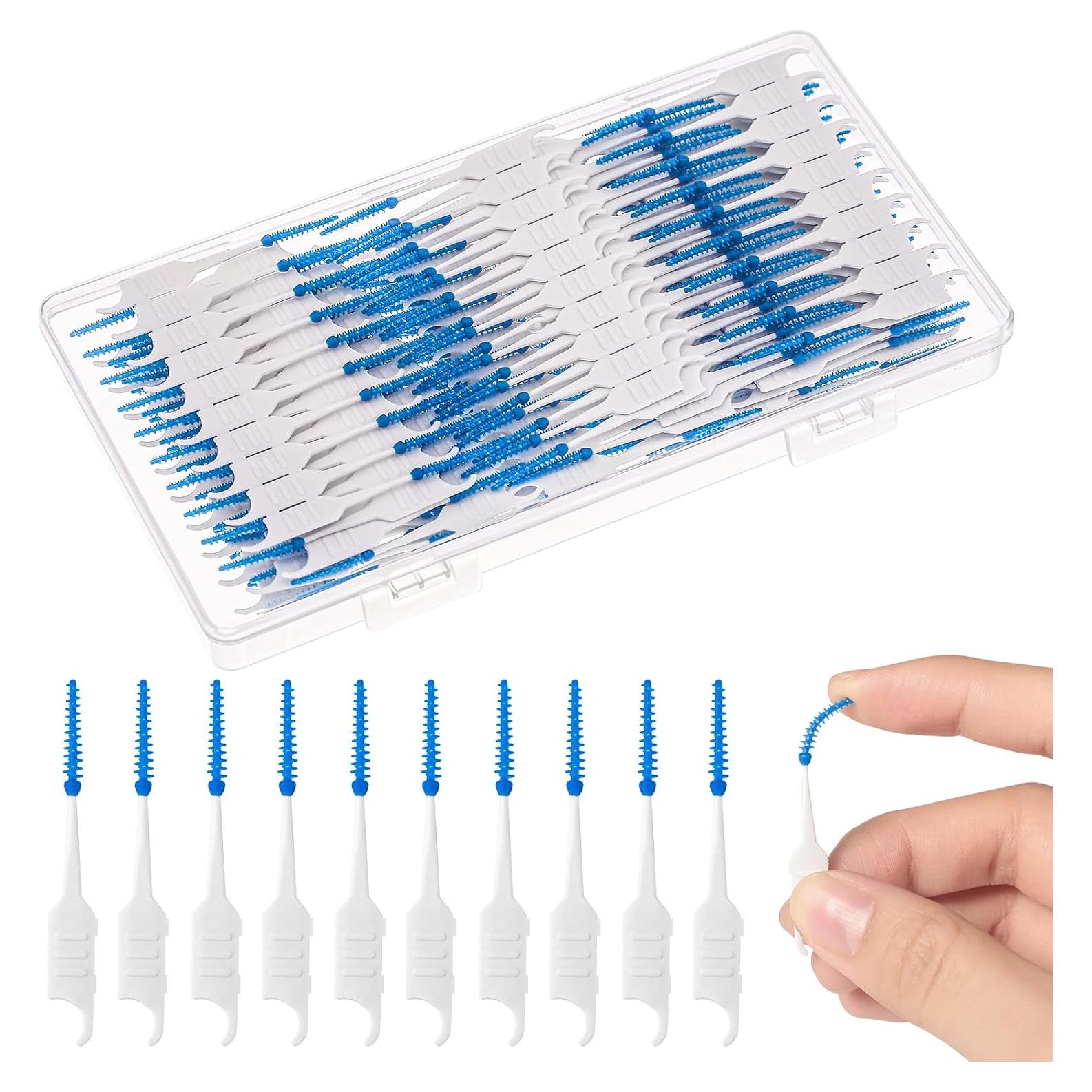 250 Palillos de Hilo Dental Lanjue Azul con Estuche