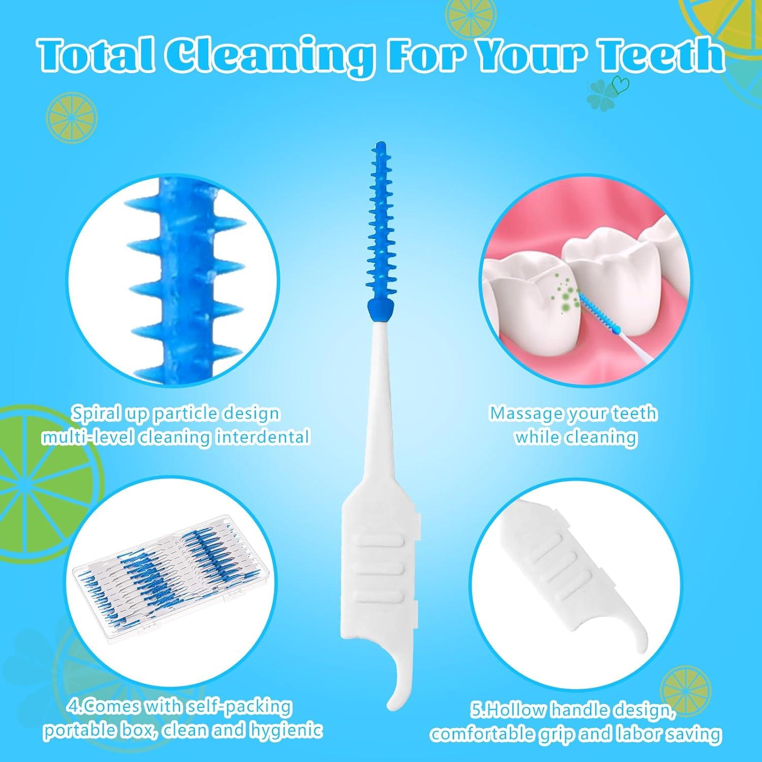 250 Palillos de Hilo Dental Lanjue Azul con Estuche