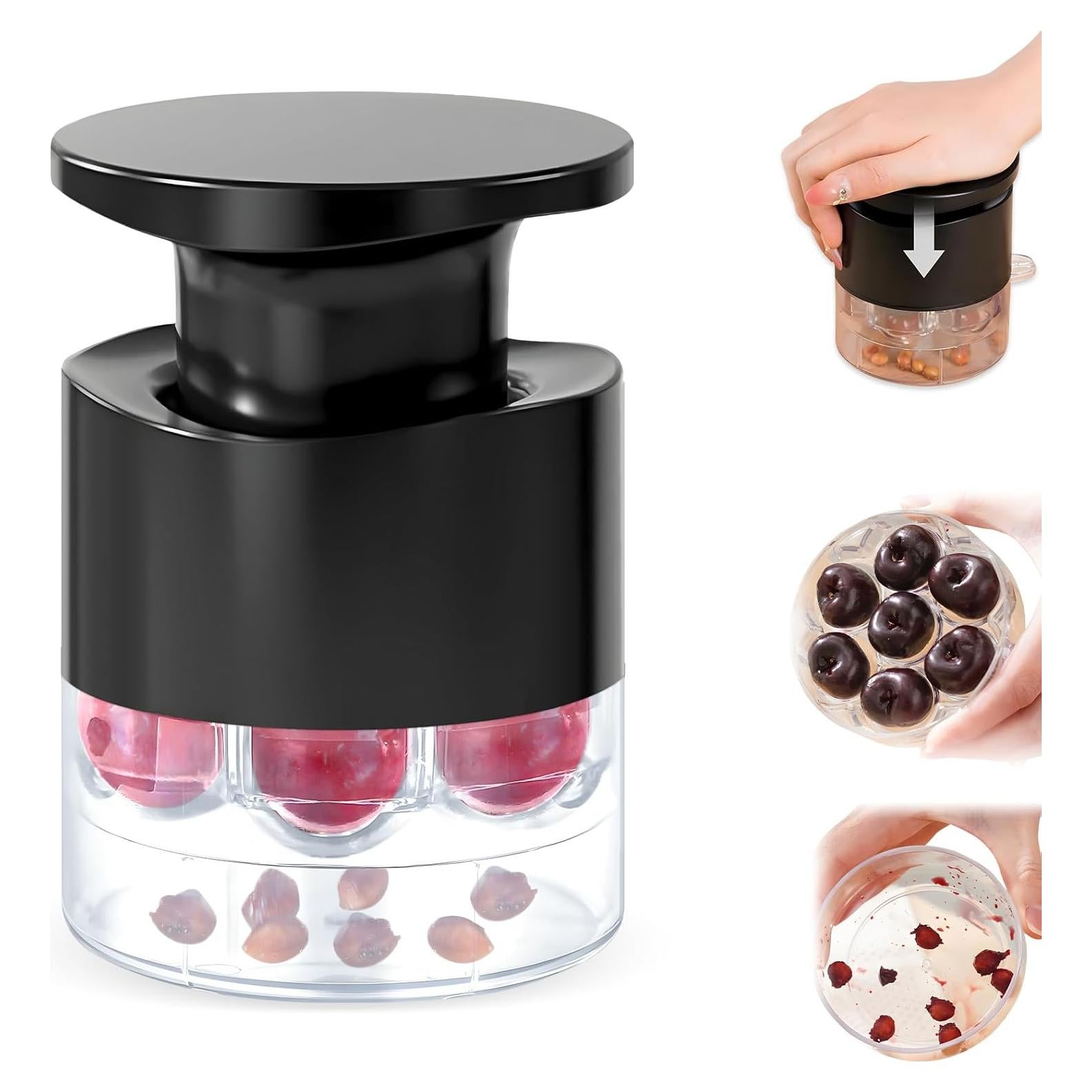 Deshuesador de Cereza YT-QH-22 Negro con Bandeja de Almacenamiento