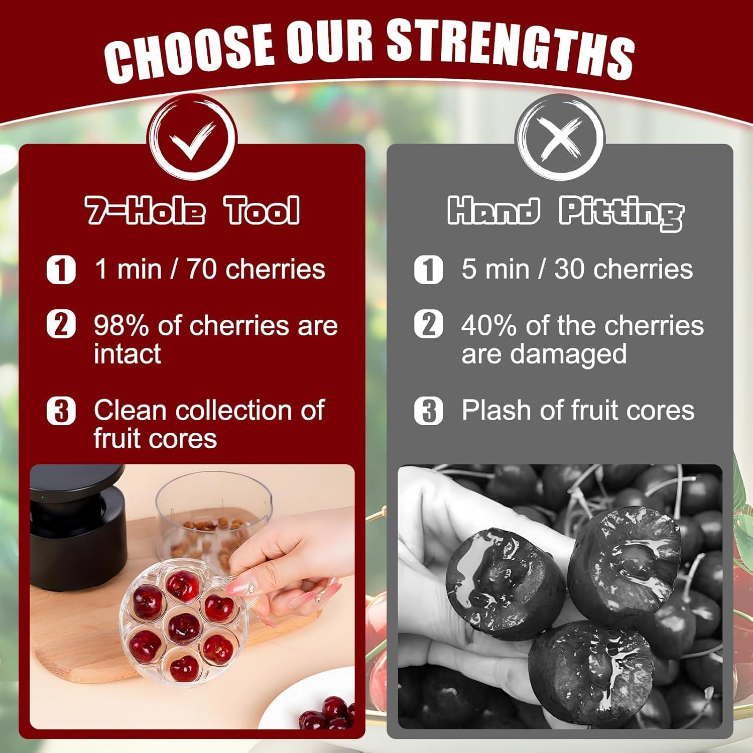 Deshuesador de Cereza YT-QH-22 Negro con Bandeja de Almacenamiento