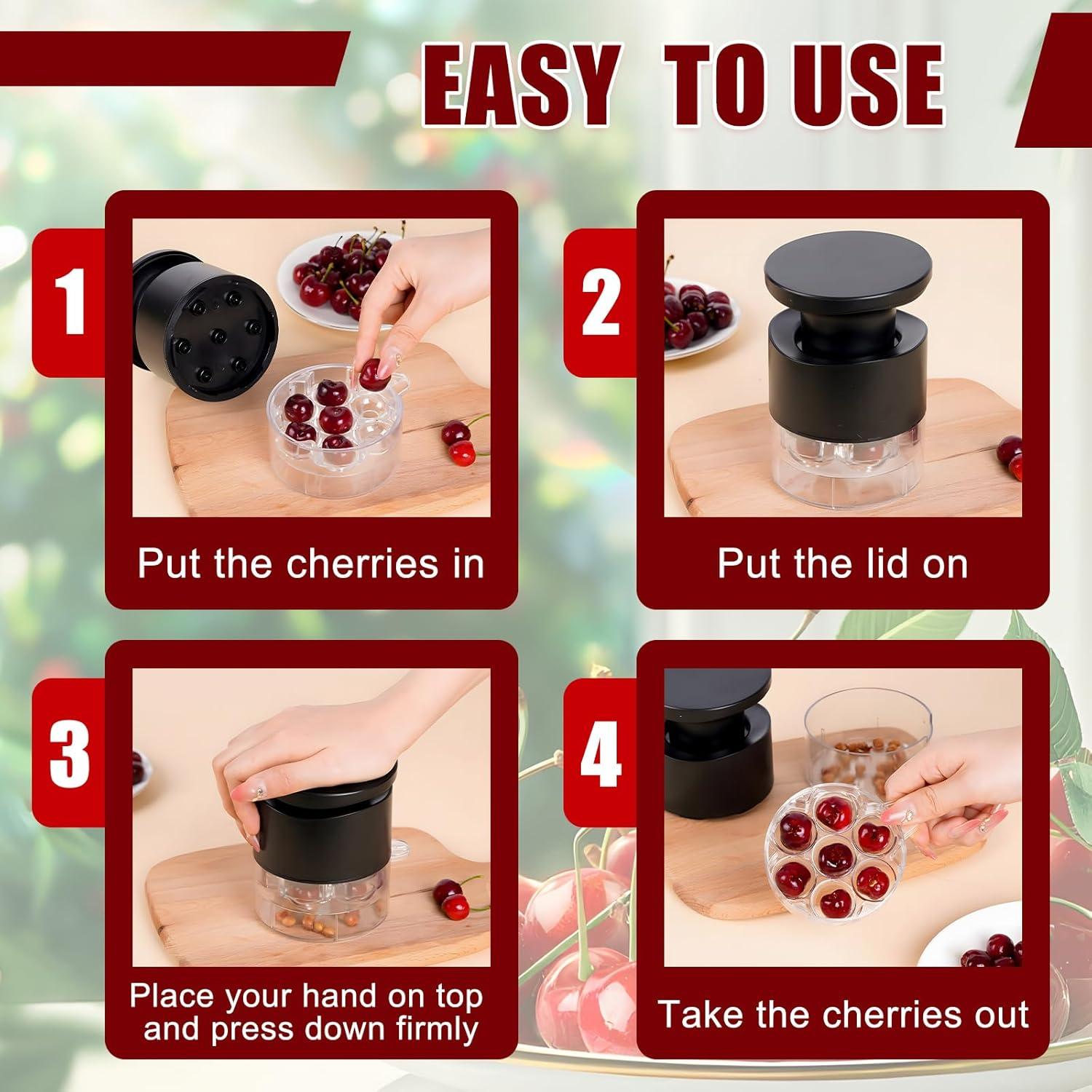 Deshuesador de Cereza YT-QH-22 Negro con Bandeja de Almacenamiento