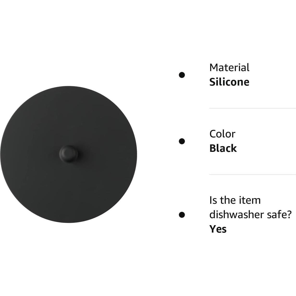 Carrotez 2 Tapas de Silicona Reutilizables para Tazas - Negro