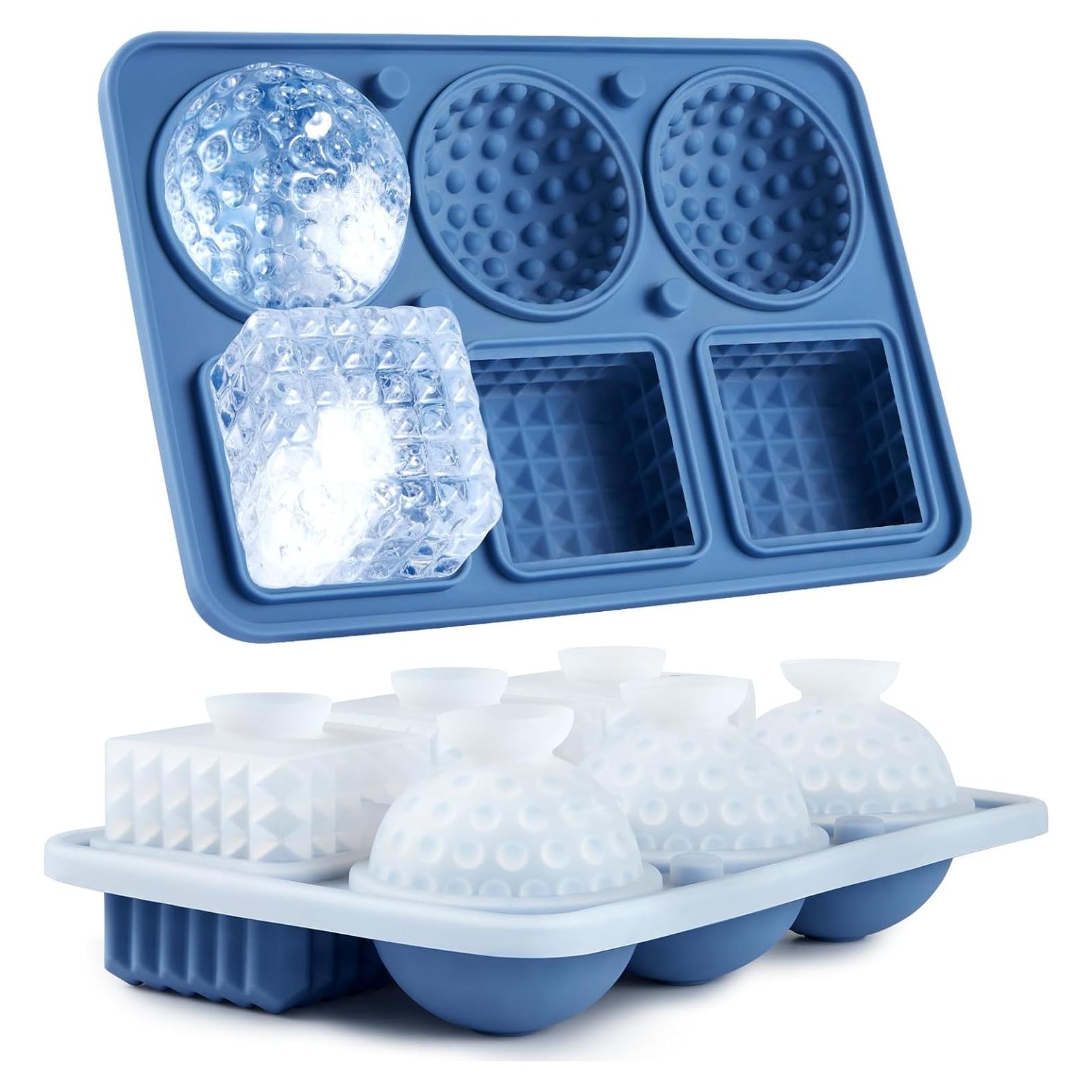 Bandeja de Hielo Acomler Grande Silicona 6 Cubos y Esferas