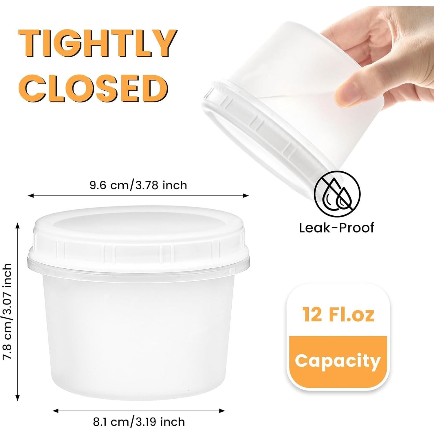 Contenedores de Almacenamiento de Alimentos TUZAZO 12 oz - 6 Piezas