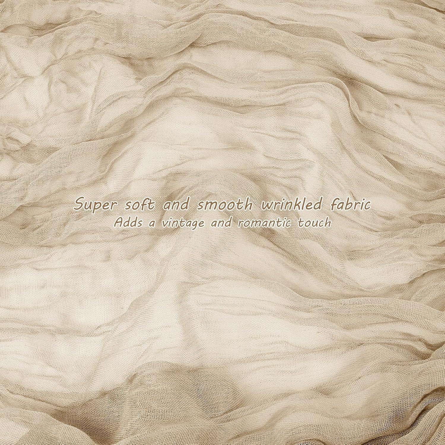 Paquete de 12 corredores de mesa de gasa 90x300 cm Marfil