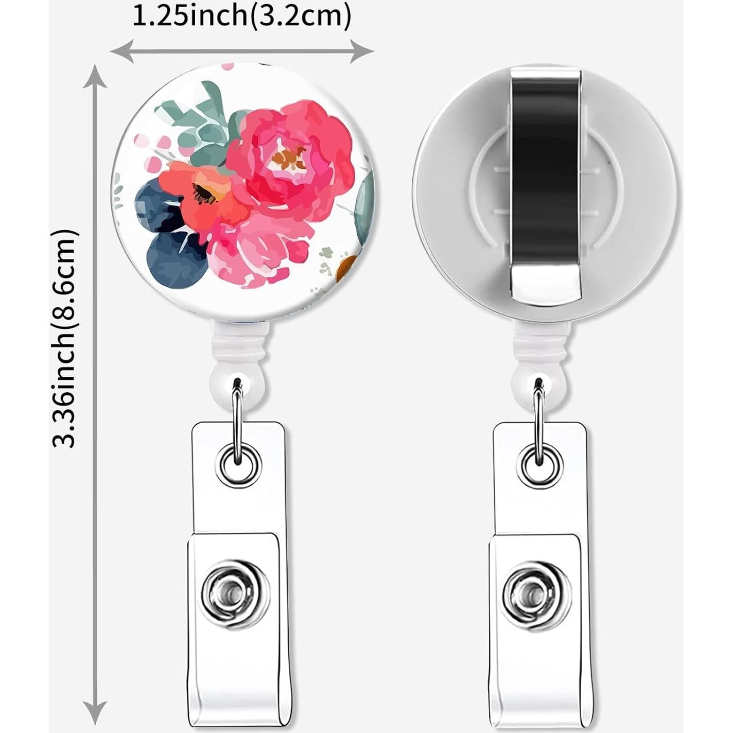 Paquete de 2 Soportes de Insignia Retráctiles Quohet Floral