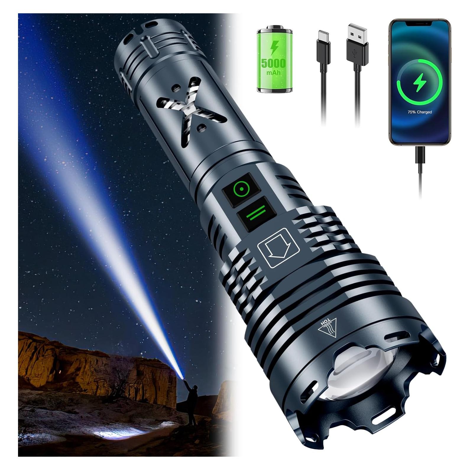 Linterna LED recargable Gehavin XHP160-02G 5200 lúmenes 6 modos