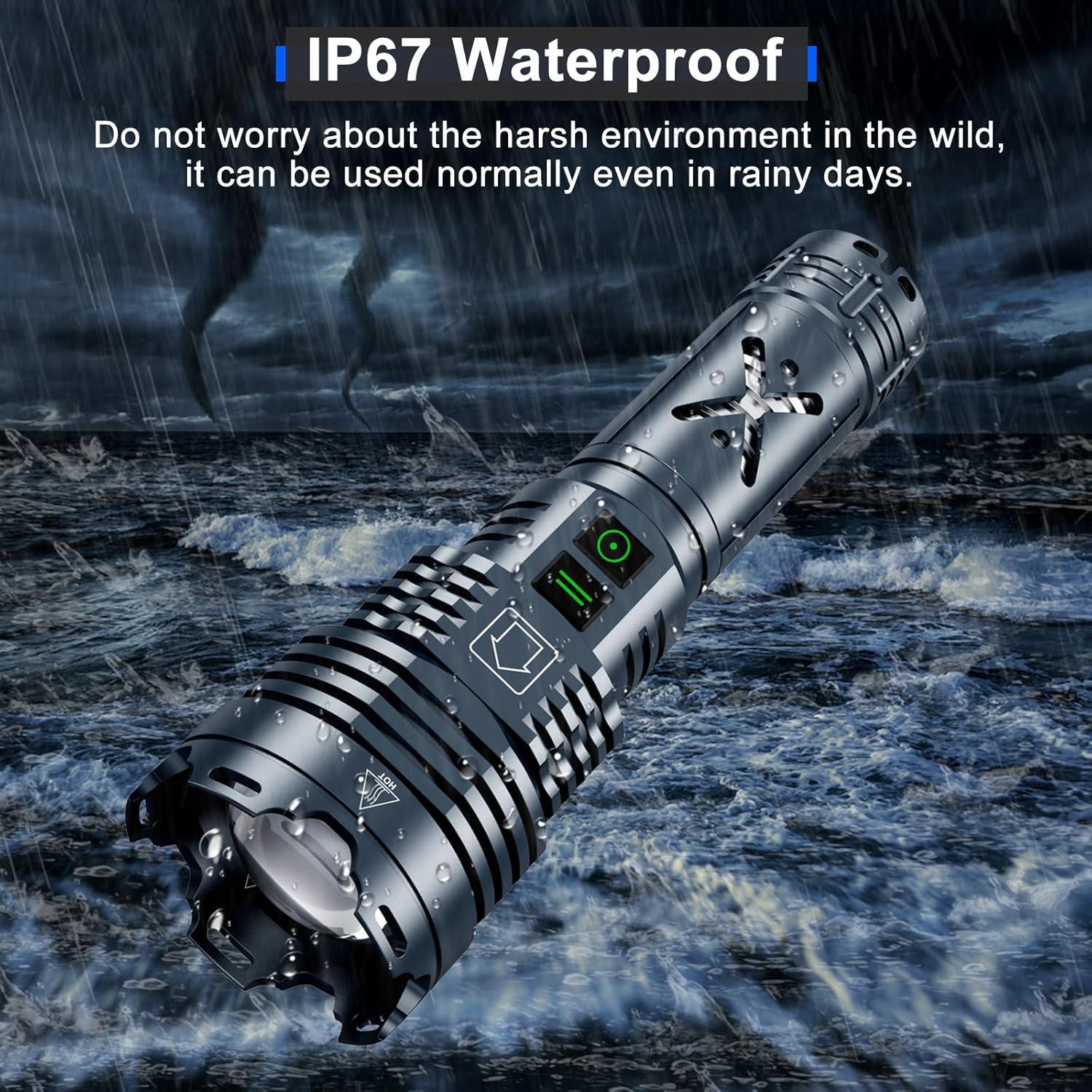 Linterna LED recargable Gehavin XHP160-02G 5200 lúmenes 6 modos