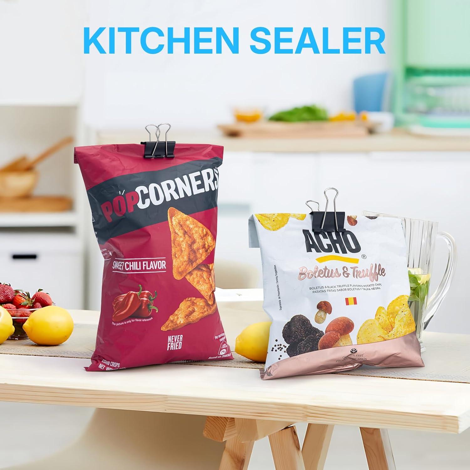 Clips de Carpeta Grandes OWLKELA 50 Pcs Negros 4.06 cm