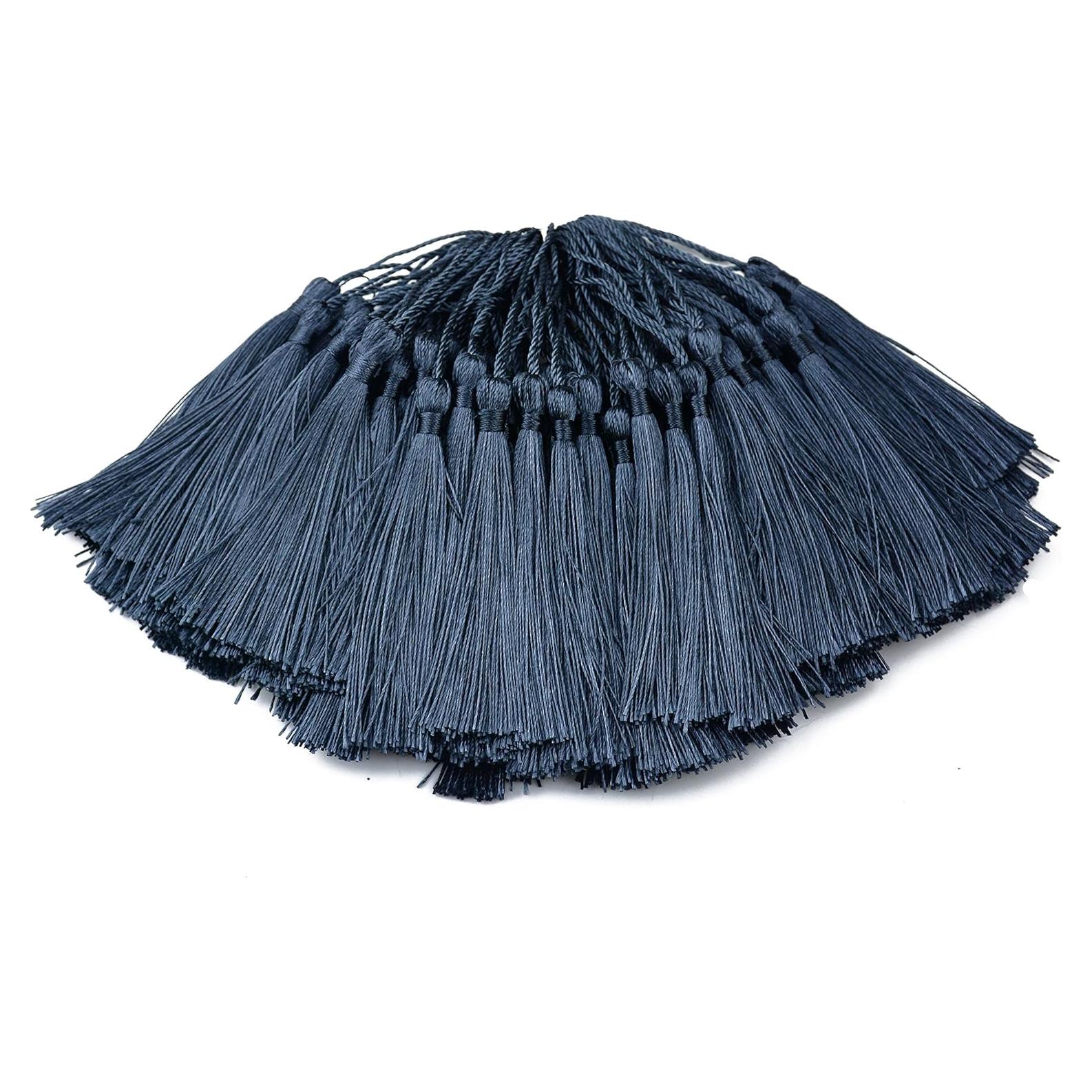 100 Borlas de Seda Makhry 13cm Gris Oscuro para Manualidades