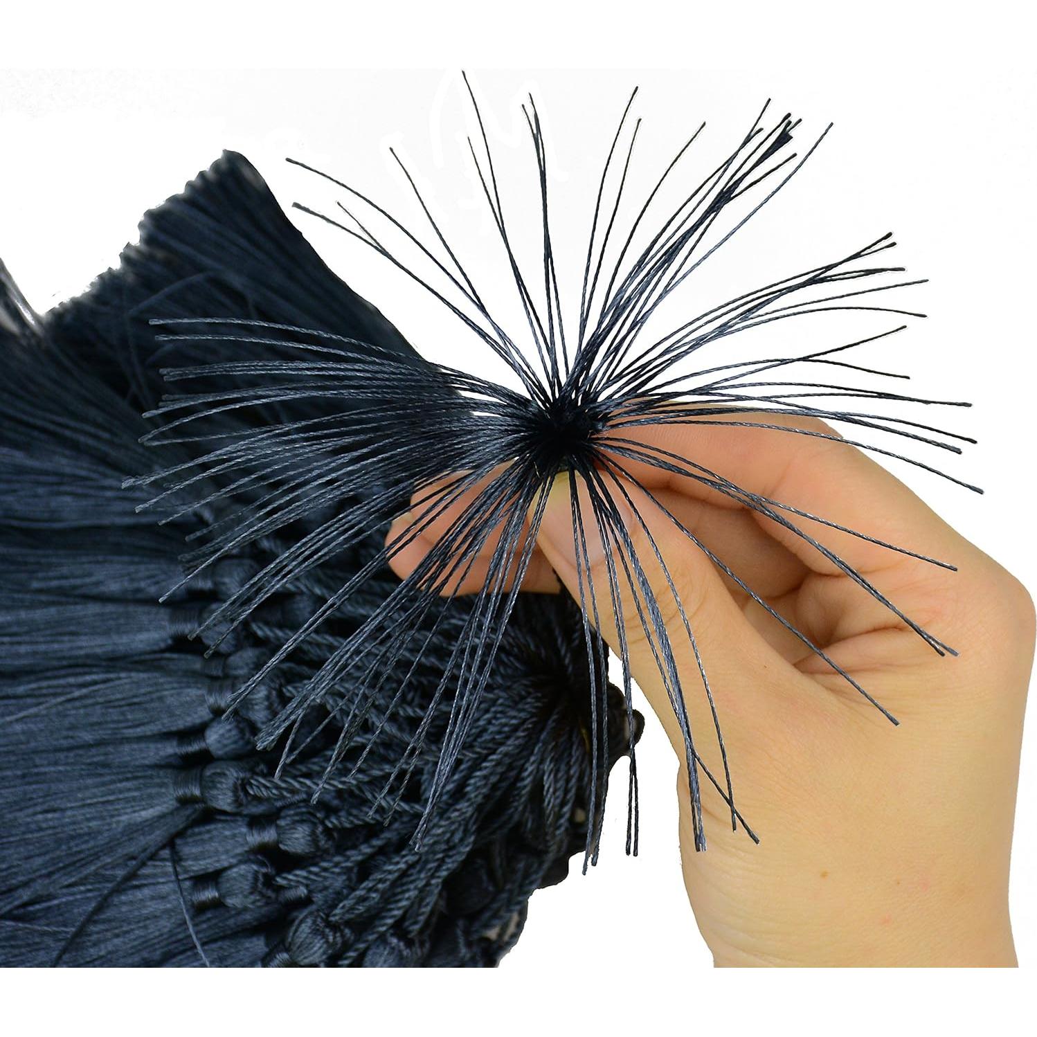 100 Borlas de Seda Makhry 13cm Gris Oscuro para Manualidades