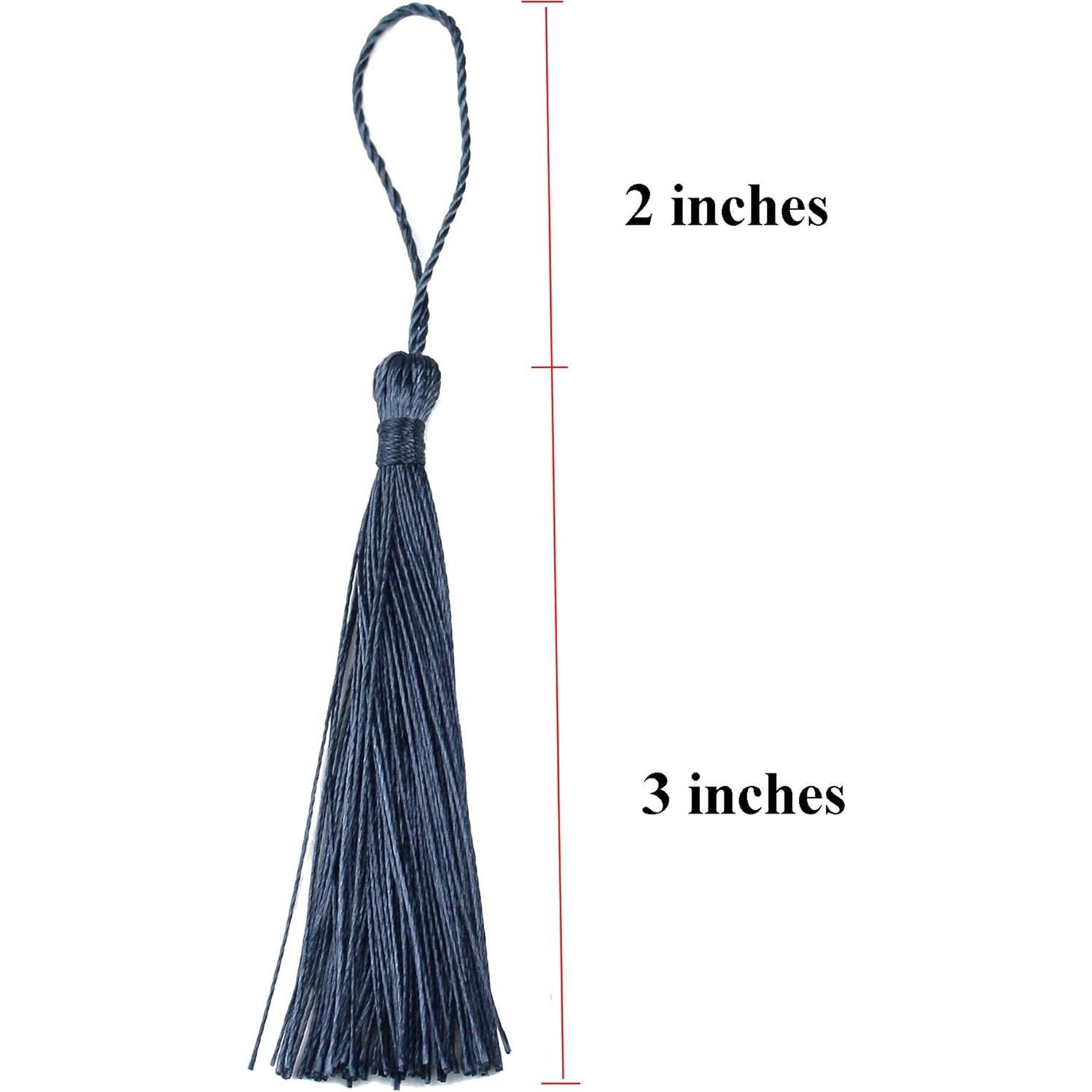 100 Borlas de Seda Makhry 13cm Gris Oscuro para Manualidades