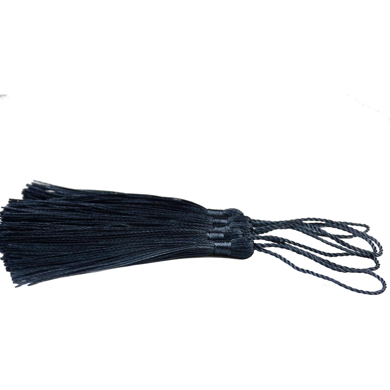 100 Borlas de Seda Makhry 13cm Gris Oscuro para Manualidades