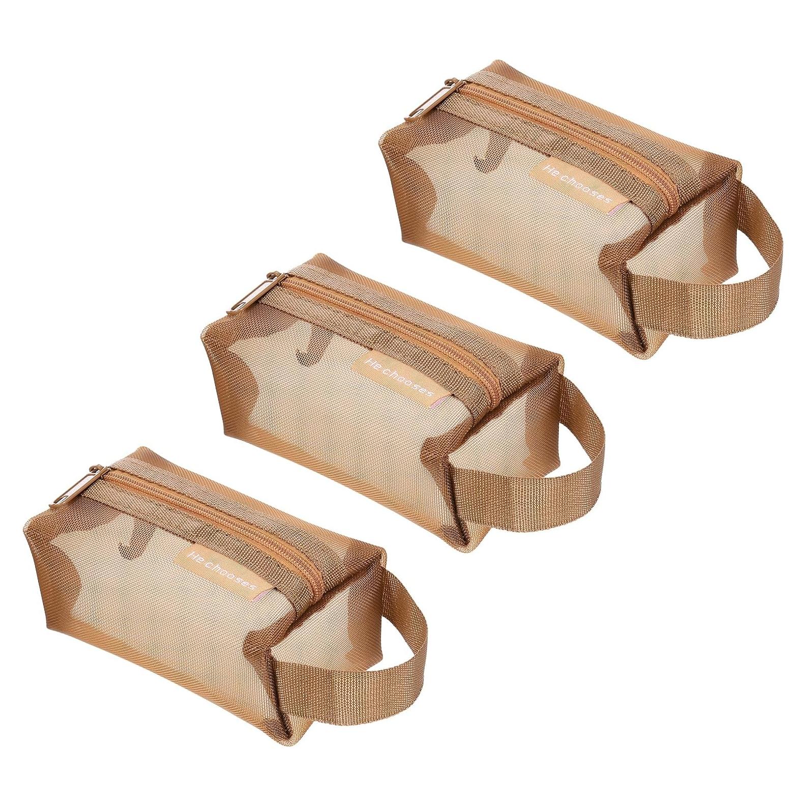 Bolsa de Malla con Cremallera uxcell 10.5x5x6 cm 3 Pcs Nylon