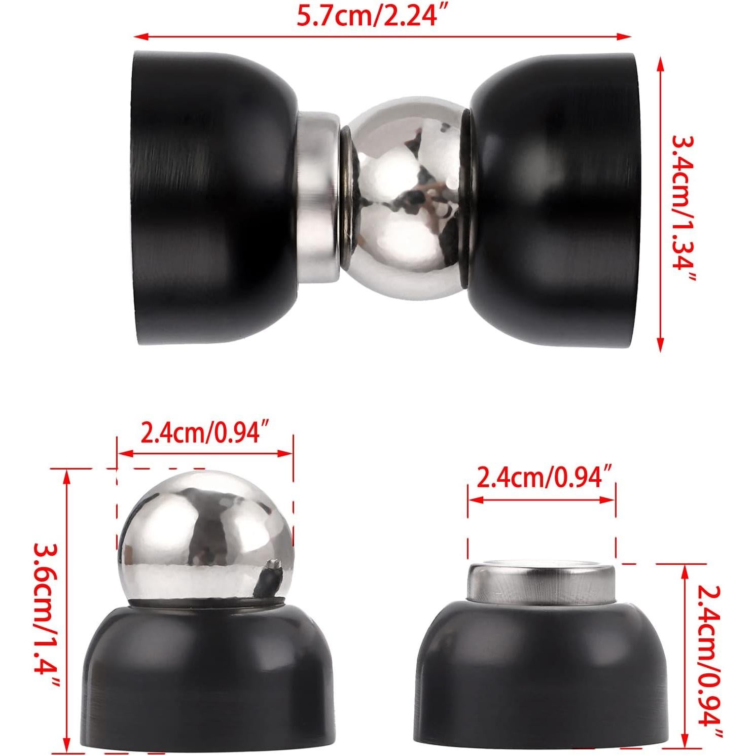 Topes de Puerta Magnéticos Sumnacon 2 Pcs Acero Inoxidable Negro