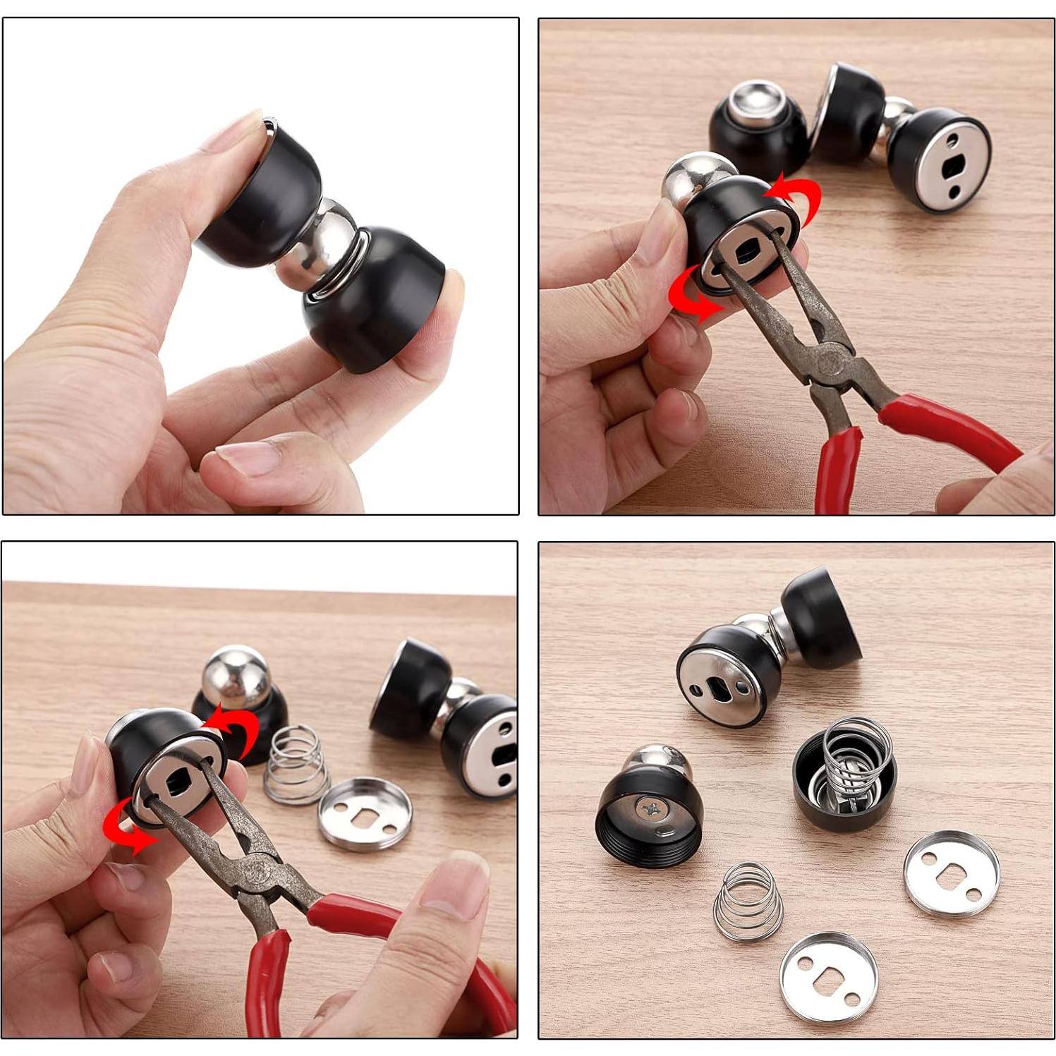 Topes de Puerta Magnéticos Sumnacon 2 Pcs Acero Inoxidable Negro