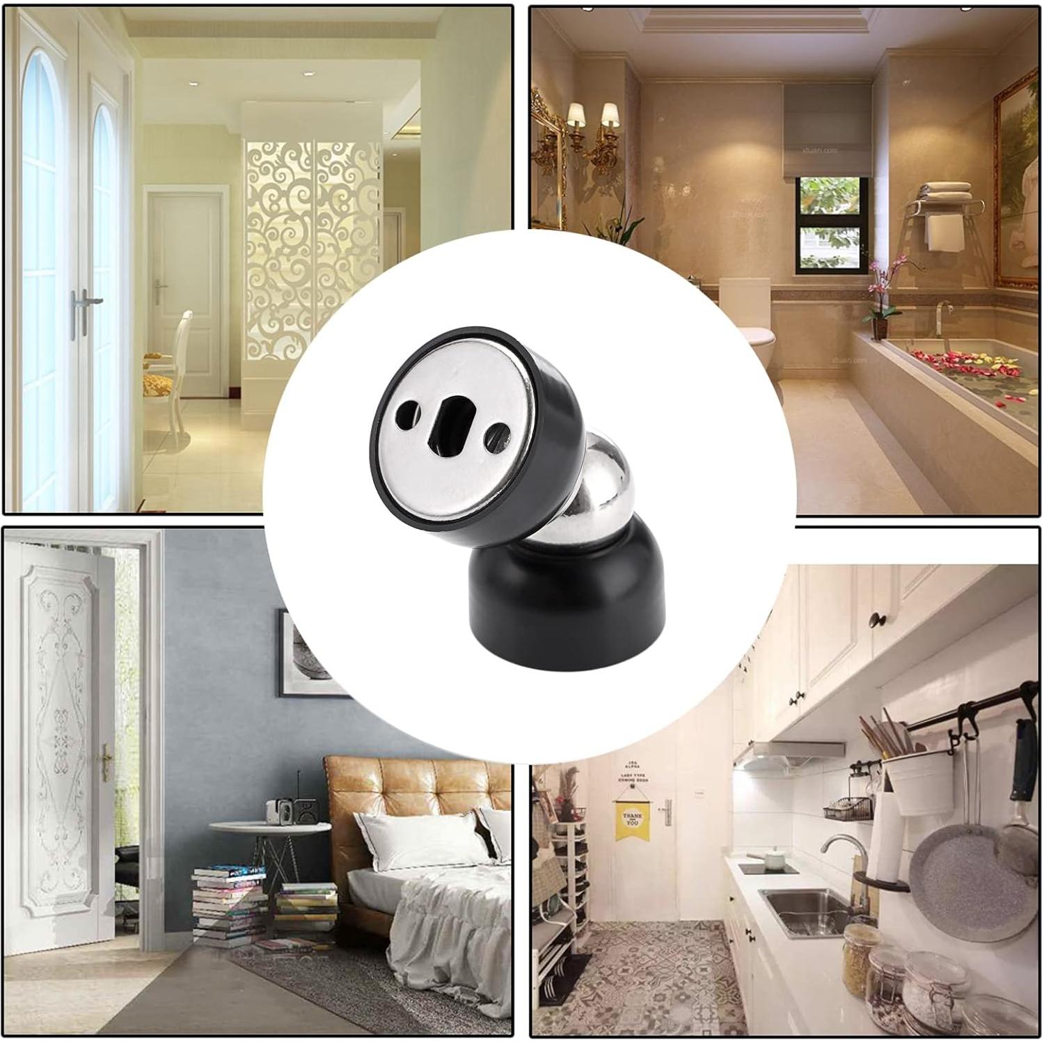 Topes de Puerta Magnéticos Sumnacon 2 Pcs Acero Inoxidable Negro