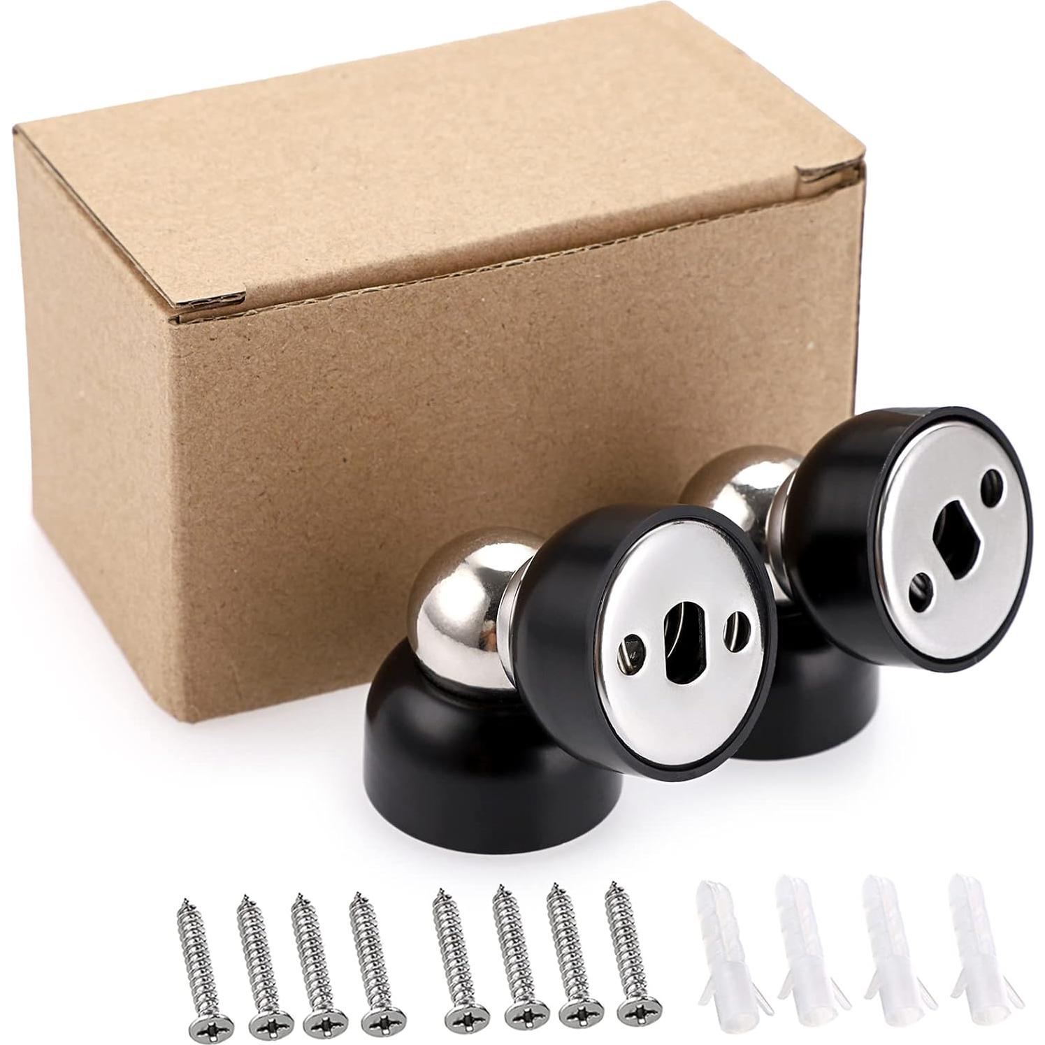 Topes de Puerta Magnéticos Sumnacon 2 Pcs Acero Inoxidable Negro