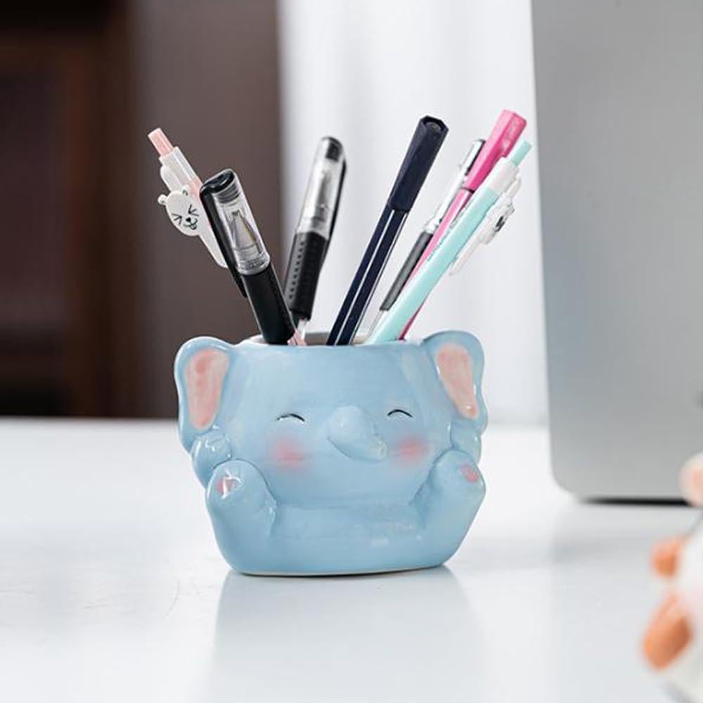 Maceta de Cerámica DIYOMR Elefante Bebé para Suculentas