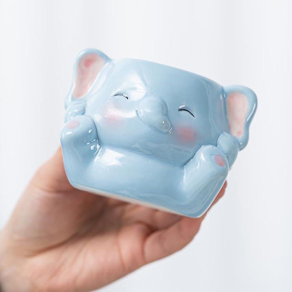 Maceta de Cerámica DIYOMR Elefante Bebé para Suculentas