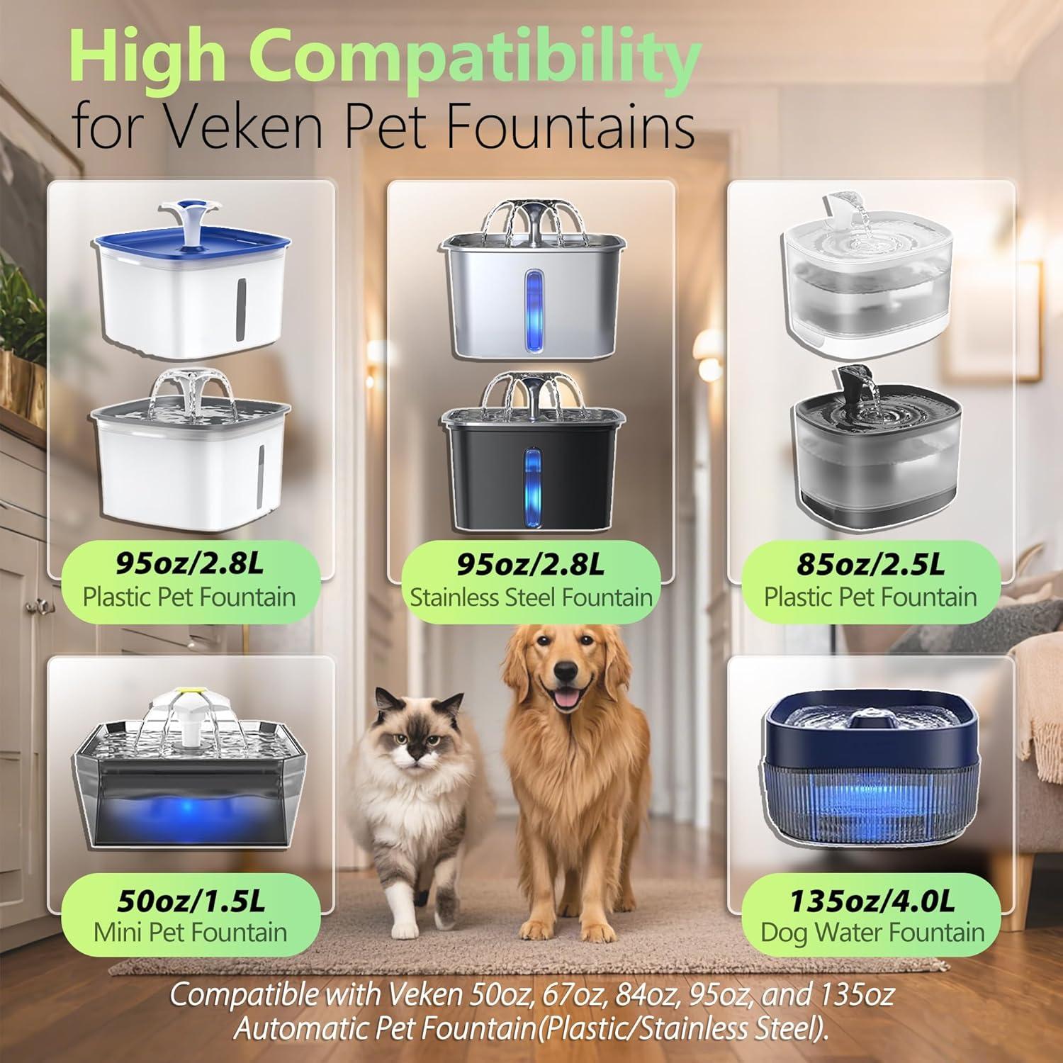 Filtros de Reemplazo TOGGATH para Fuente de Agua Mascotas Pack 8