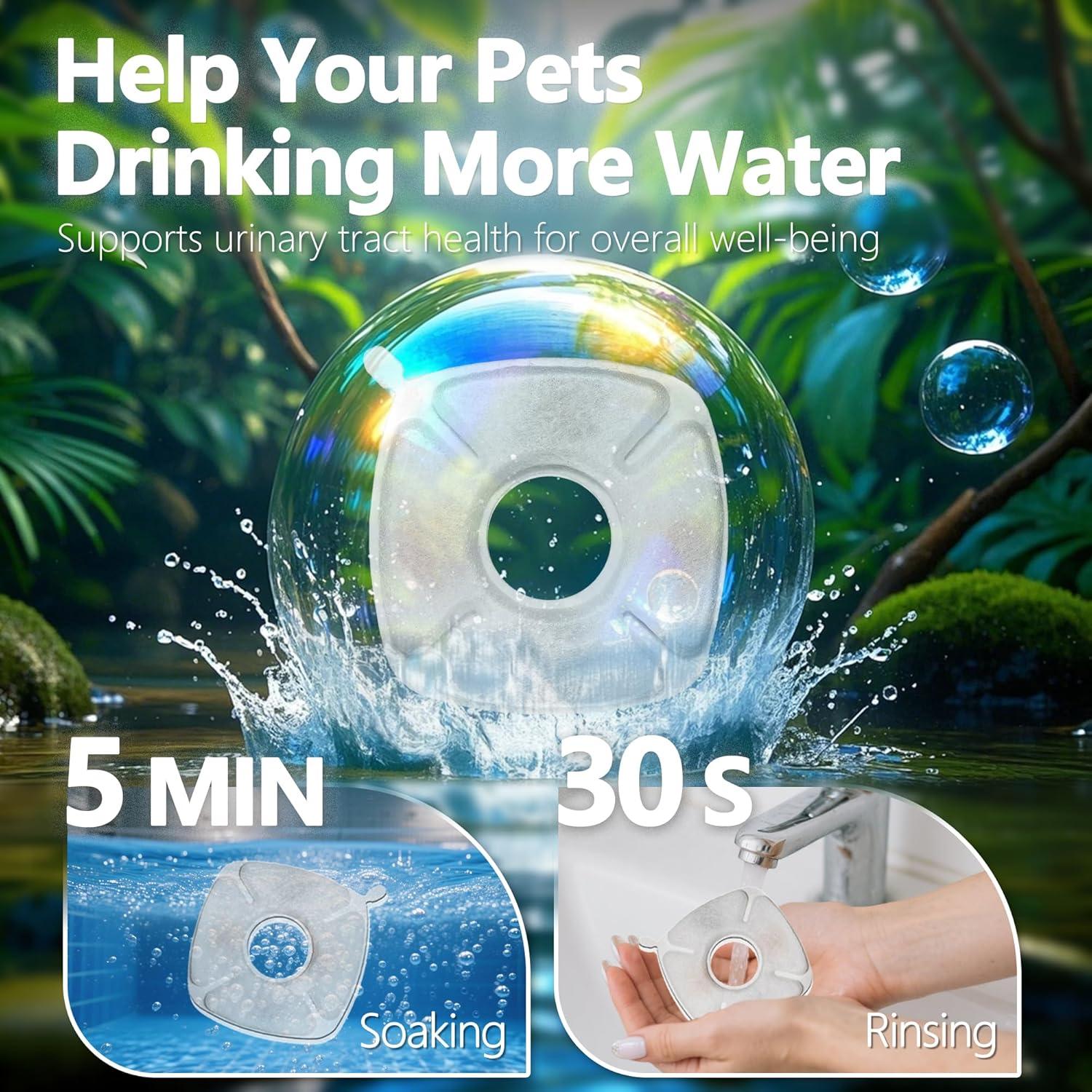 Filtros de Reemplazo TOGGATH para Fuente de Agua Mascotas Pack 8