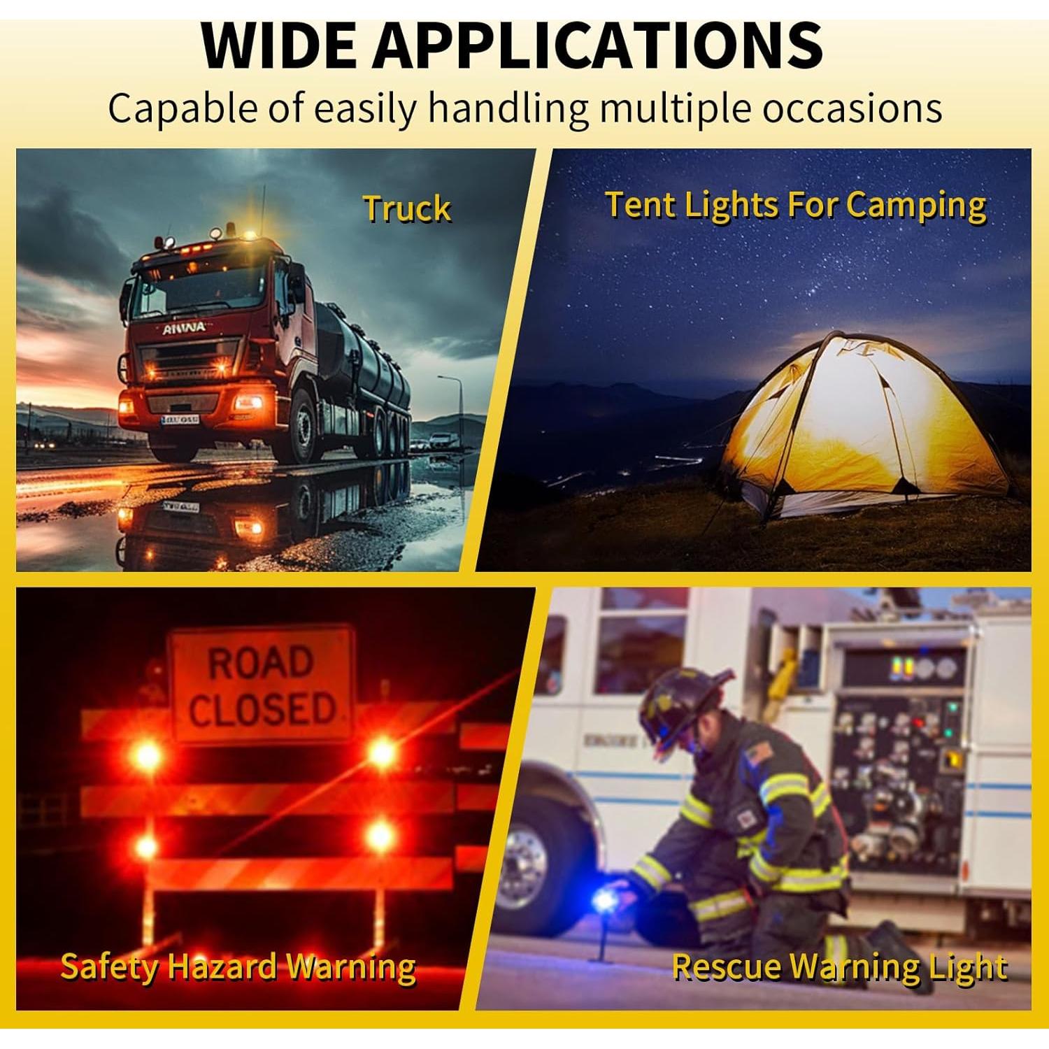 Luz de Advertencia LED Tumecos con Base Magnética - Rojo