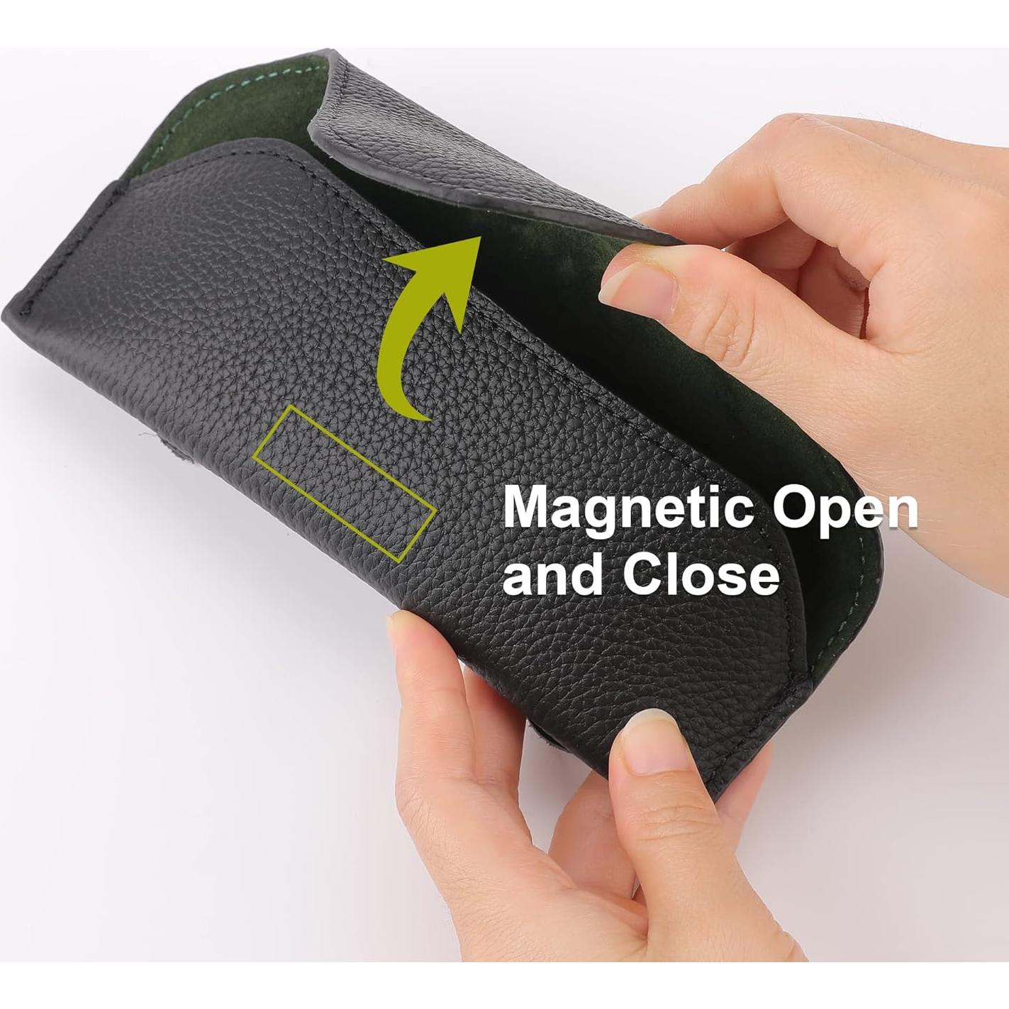 Soporte para Gafas de Sol KEVANCHO - Cuero Negro, Magnético