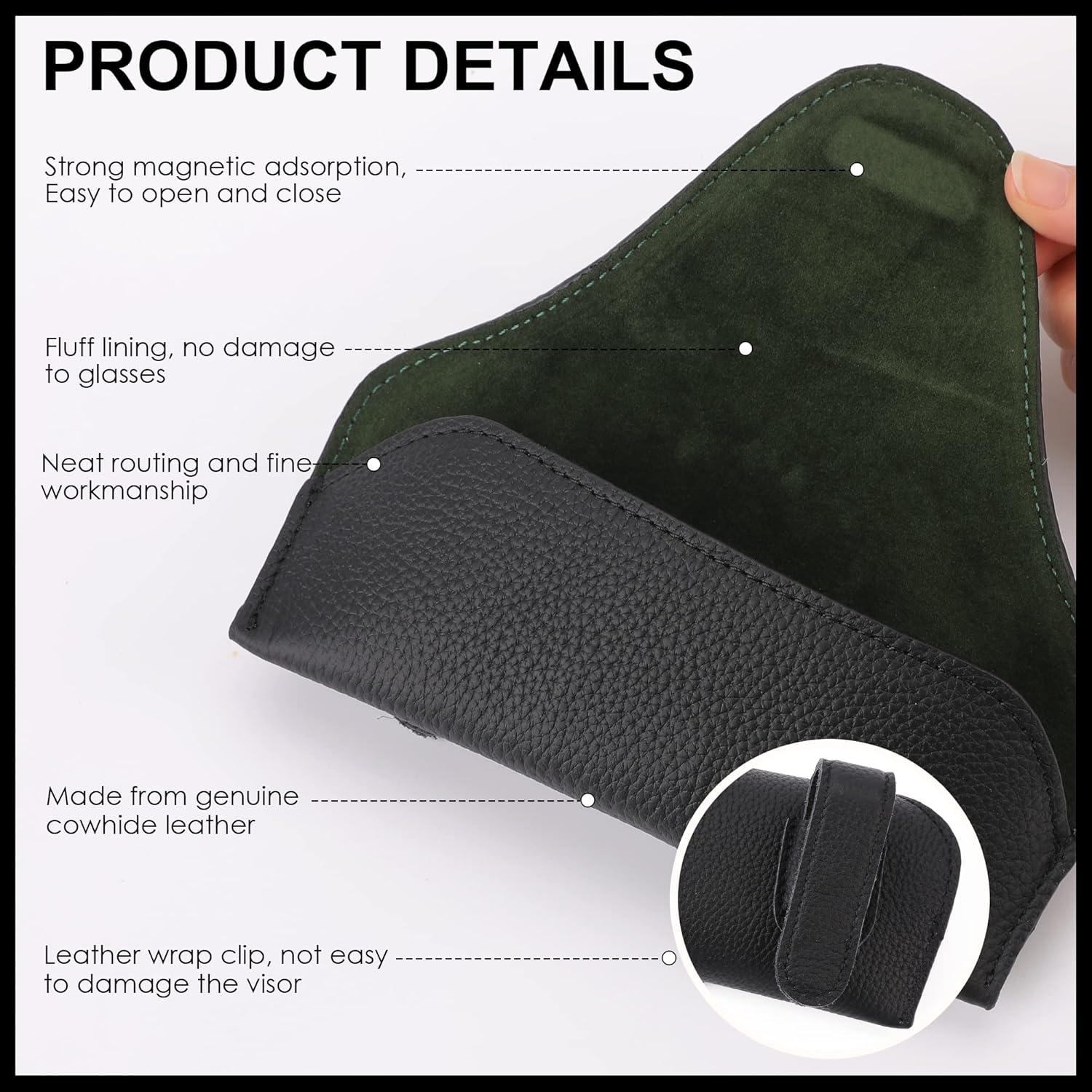 Soporte para Gafas de Sol KEVANCHO - Cuero Negro, Magnético