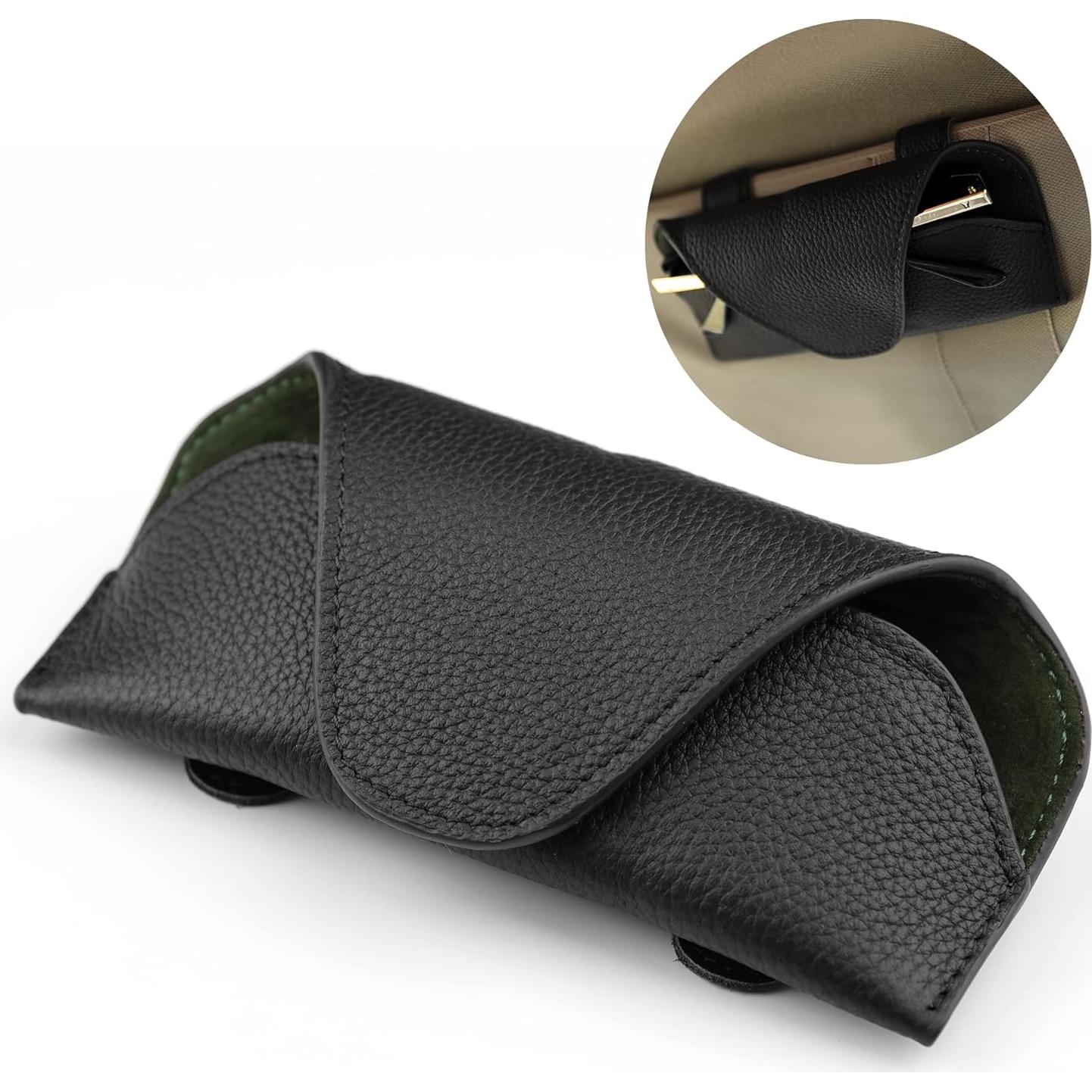 Soporte para Gafas de Sol KEVANCHO - Cuero Negro, Magnético