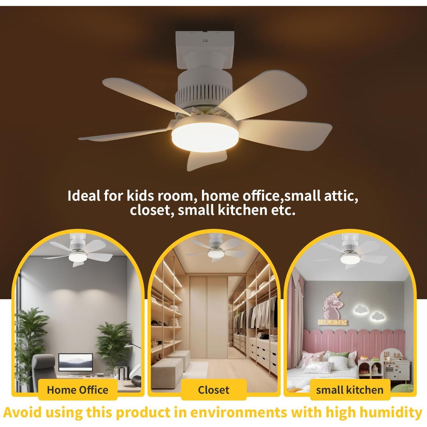 Ventilador de Techo con Luz FanLito 30W Control Remoto Silencioso