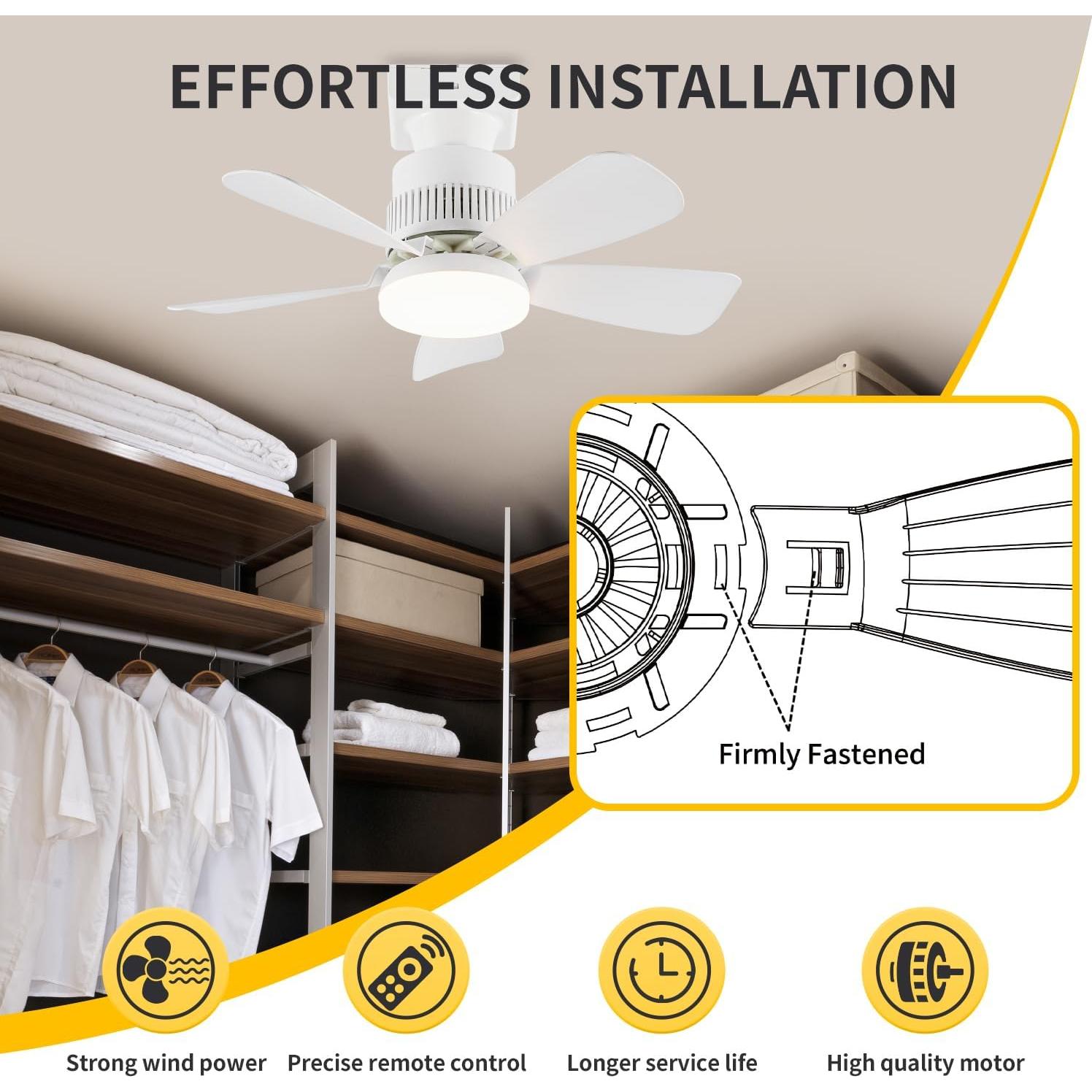 Ventilador de Techo con Luz FanLito 30W Control Remoto Silencioso