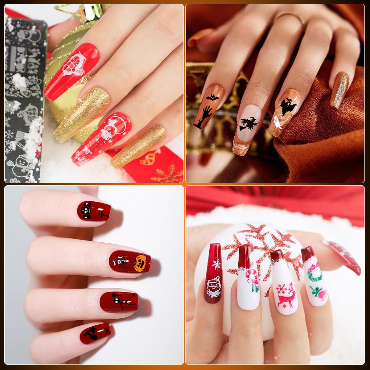 Kit de Estampado de Uñas Biutee 21PCS con 8 Colores de Esmalte